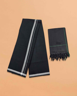 Linen Ayyappan Dhoti - Black