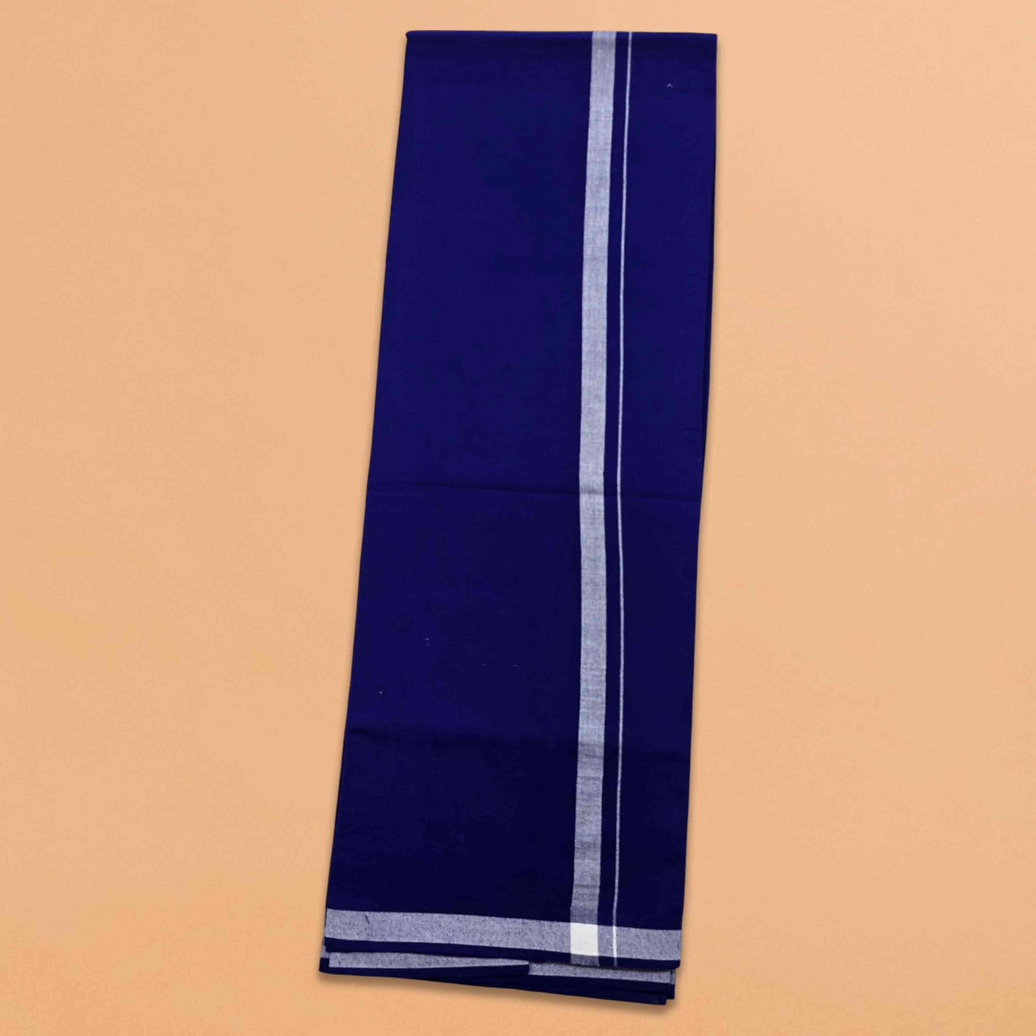 Linen Ayyappan Dhoti - Blue