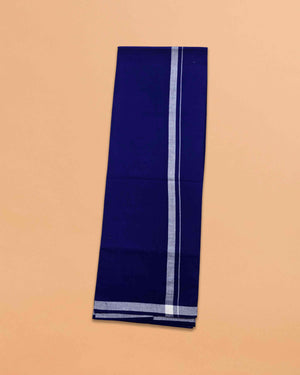 Linen Ayyappan Dhoti - Blue