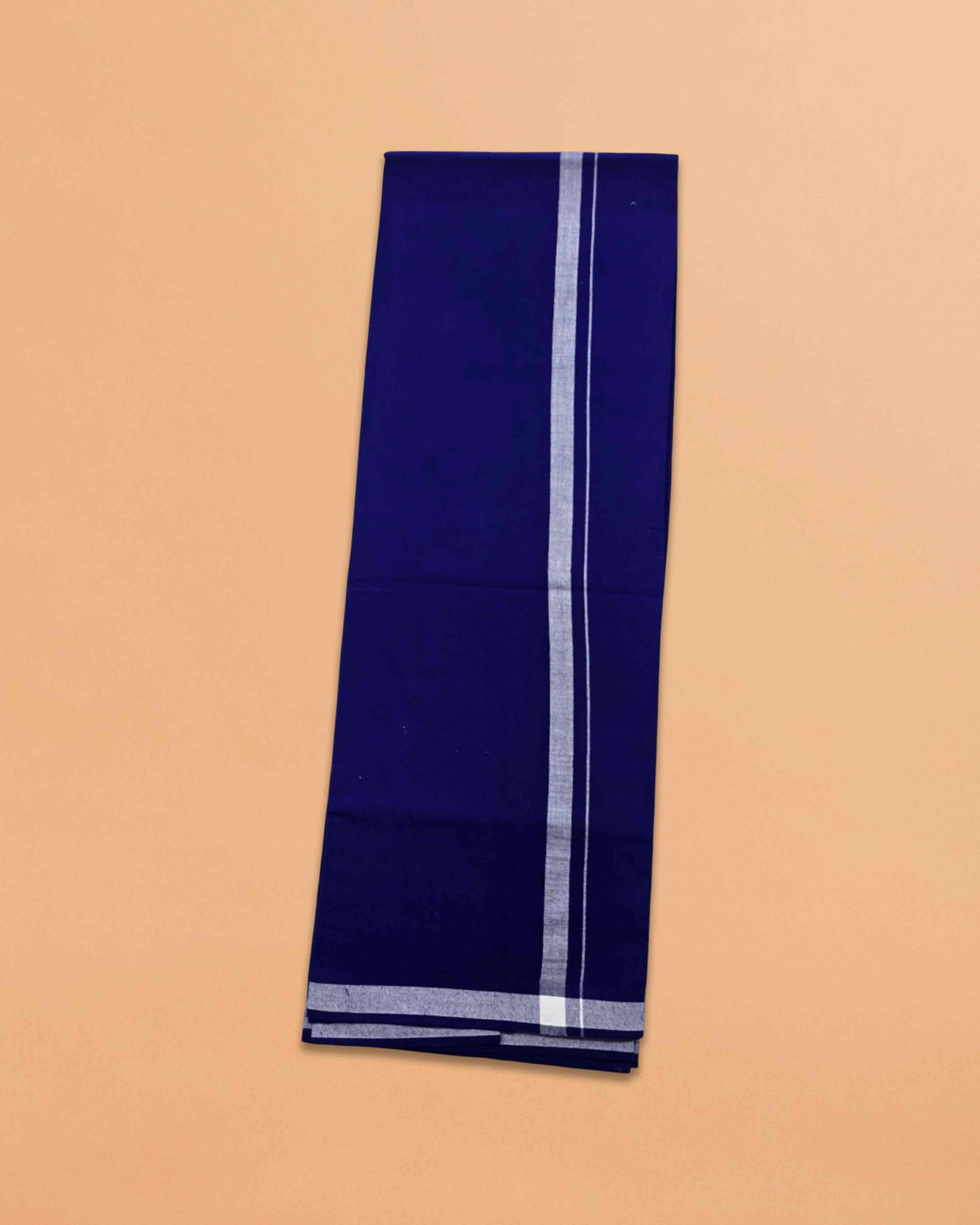 Linen Ayyappan Dhoti - Blue