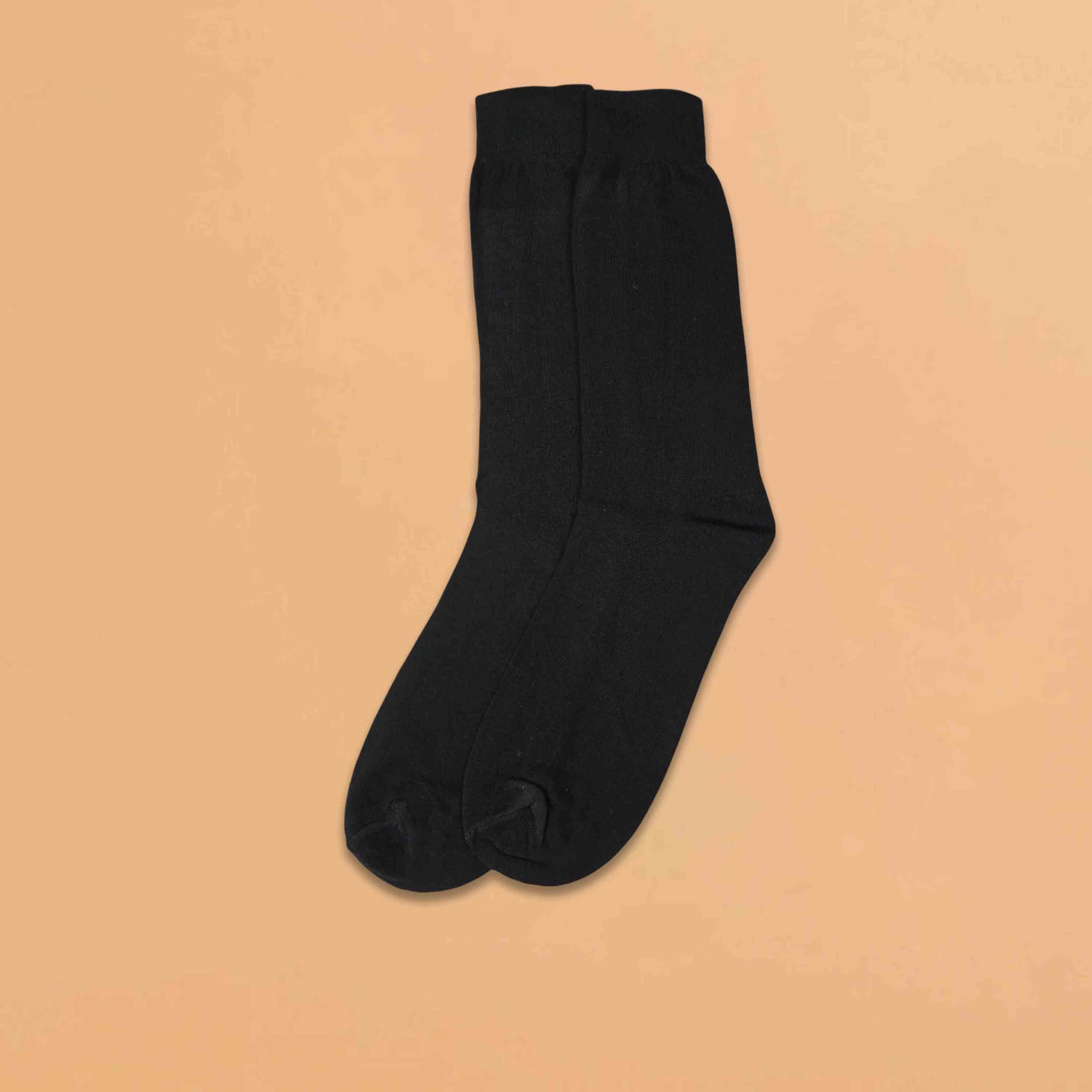 Boys and Girls Full Length Plain Black Plain Organic Combed Cotton School Socks Pack