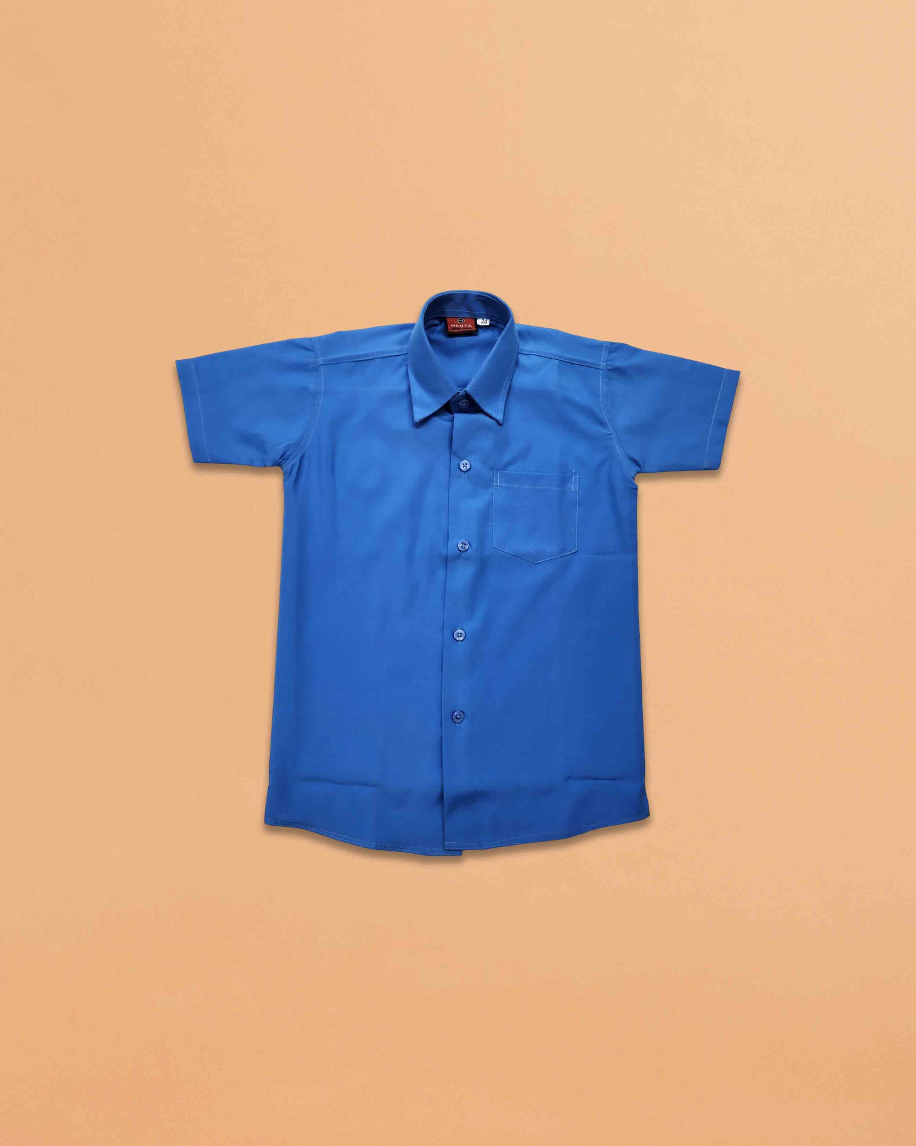 School Uniform for kids | Formal Uniform Shirts for Boys | Readymade Stitched Shirt for Students-Blue Shirt