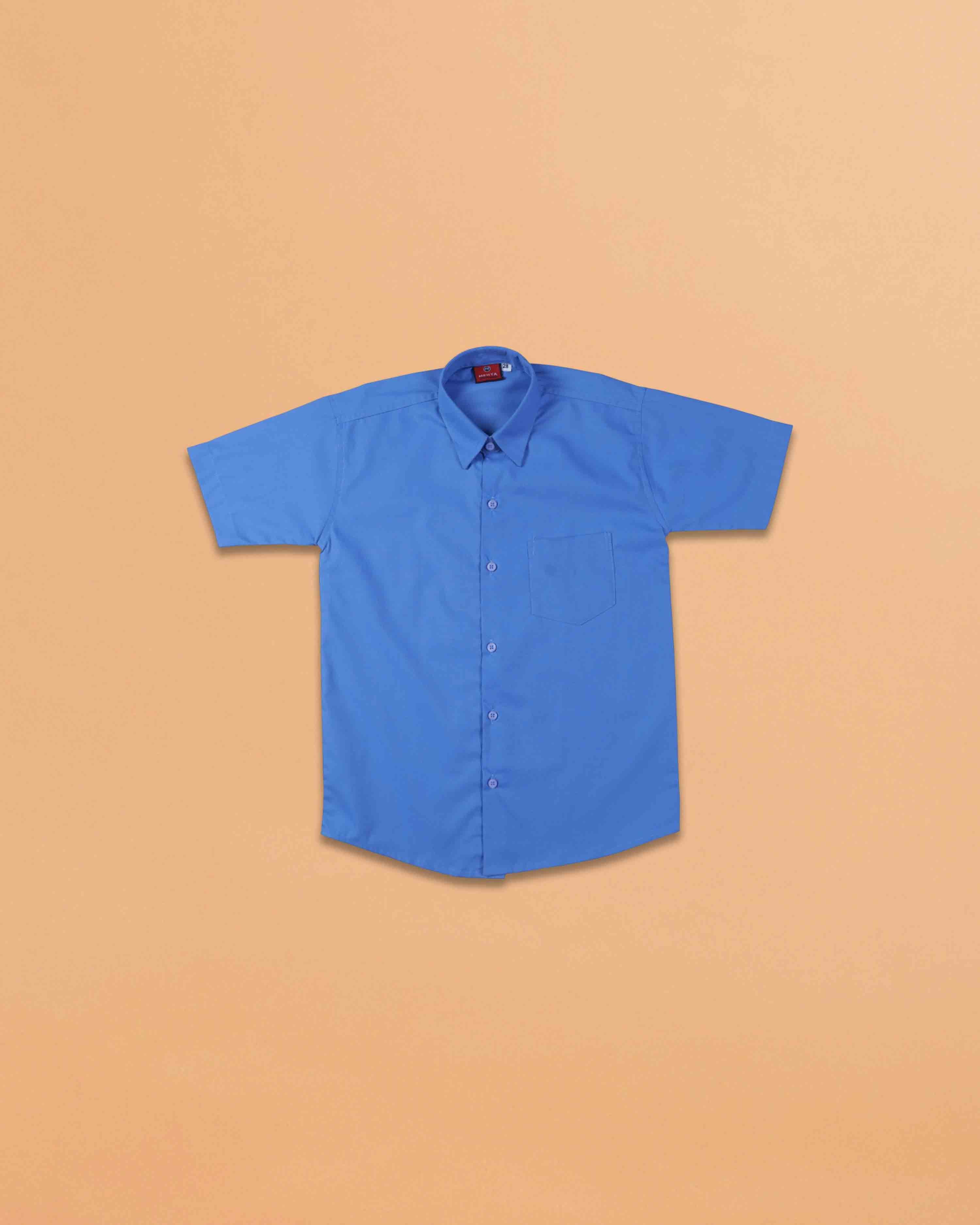 School Uniform for kids | Formal Uniform Shirts for Boys | Readymade Stitched Shirt for Students-Blue Shirt