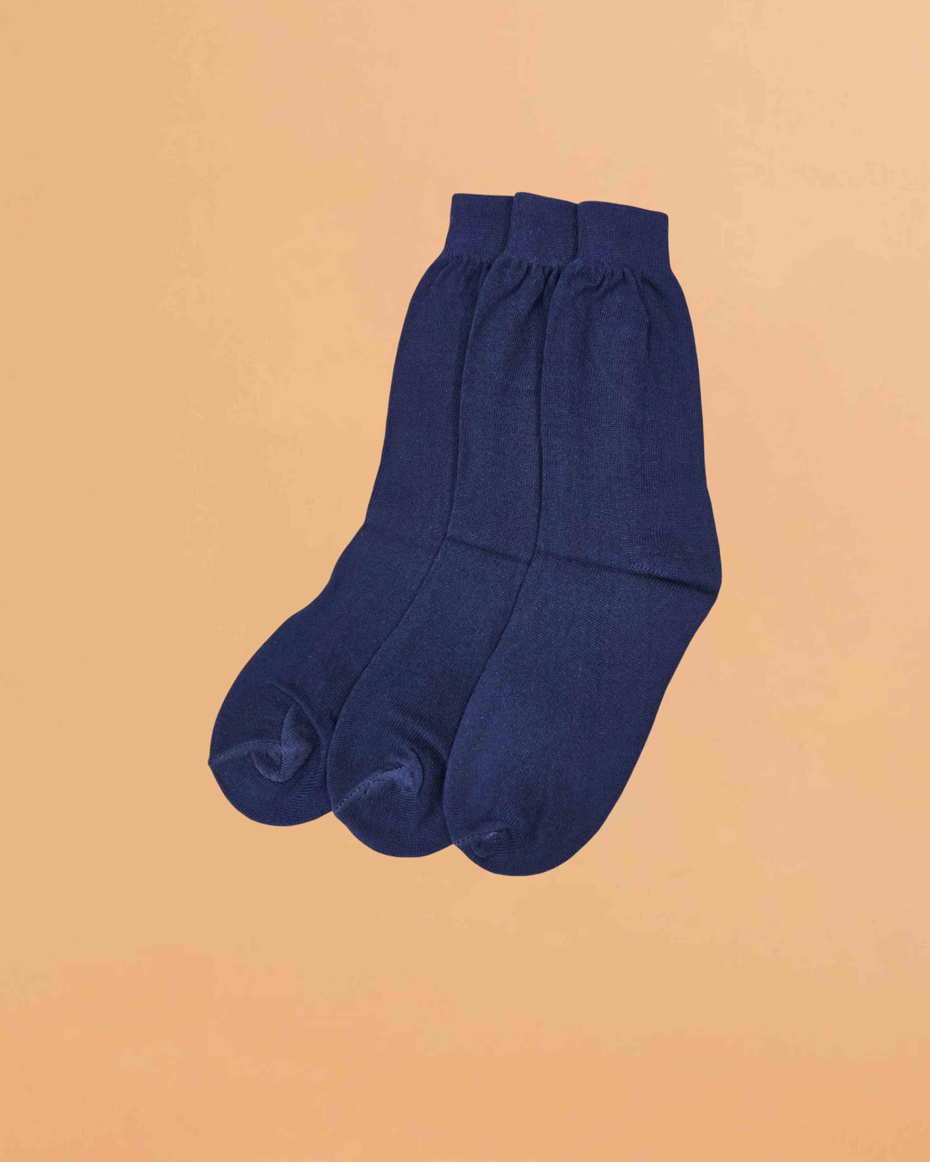 Boys and Girls Full Length Plain Black Plain Organic Combed Cotton School Socks Pack