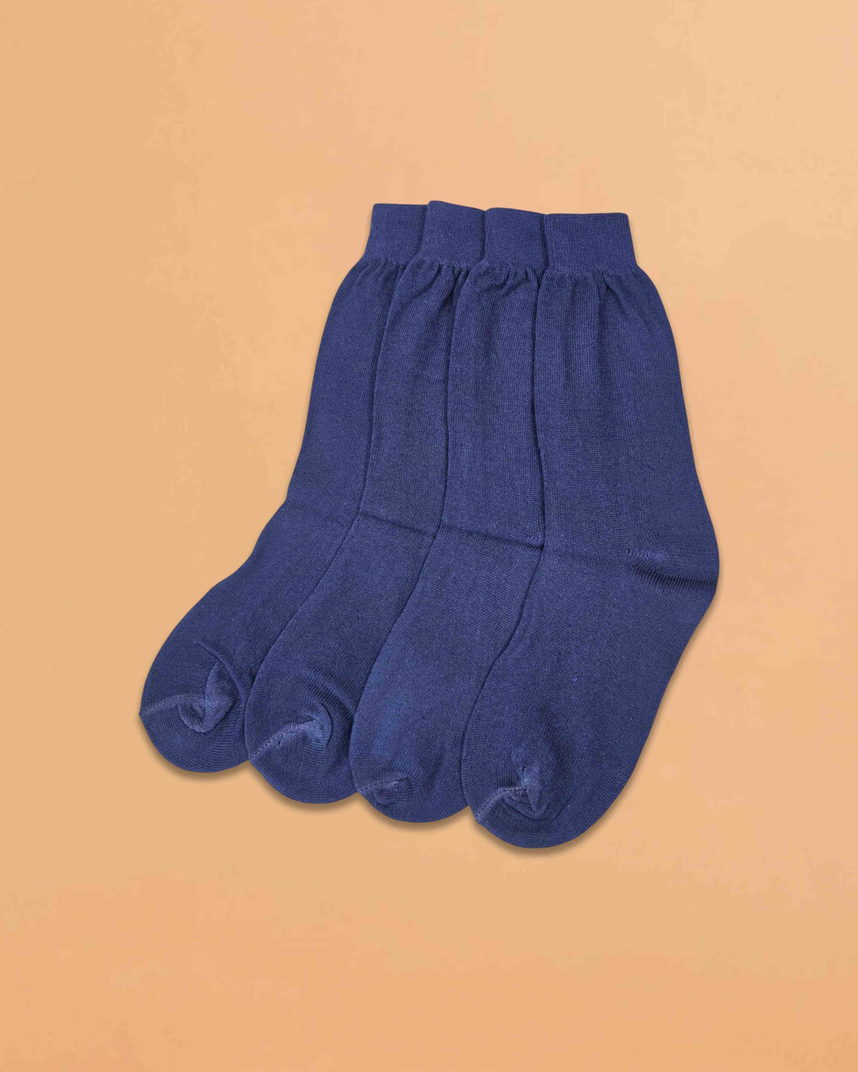 Boys and Girls Full Length Plain Black Plain Organic Combed Cotton School Socks Pack