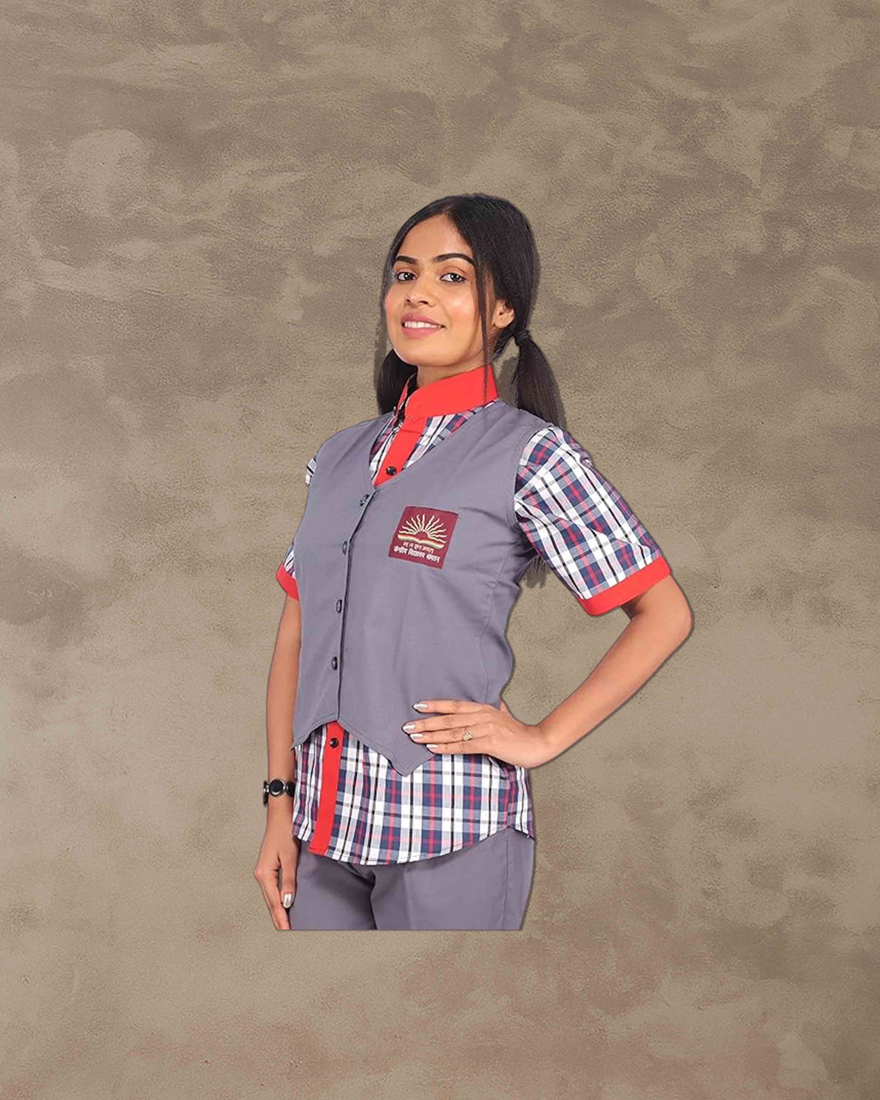 KV Girls Solid Uniform Waistcoat, Kendriya Vidhyala Waistcoat for Girls