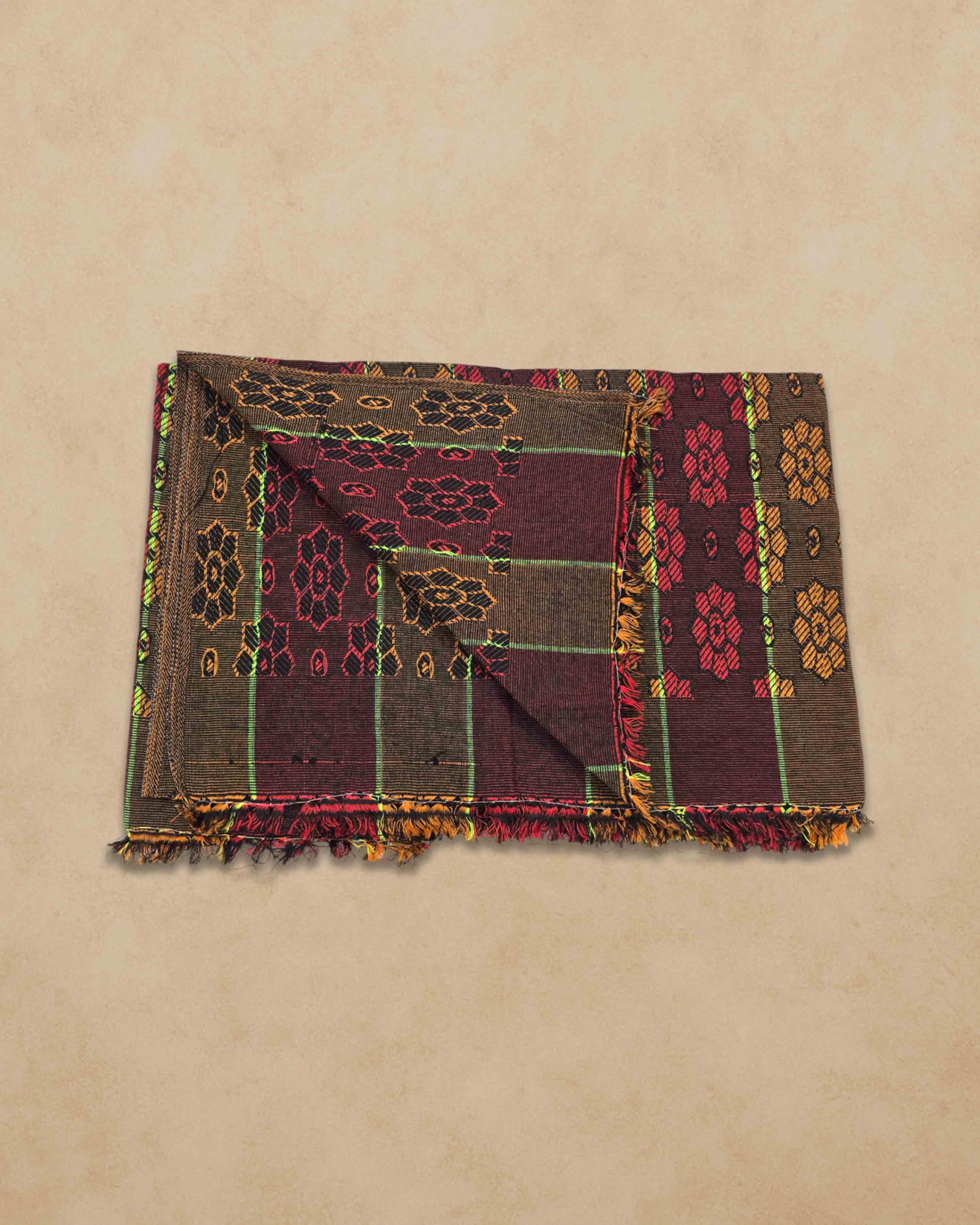 Single Size Pure Cotton Solapur Chaddar/Cotton Bedsheet for All Weather, Daily Use (60x90 Inch) Pack of 1 Multicolor