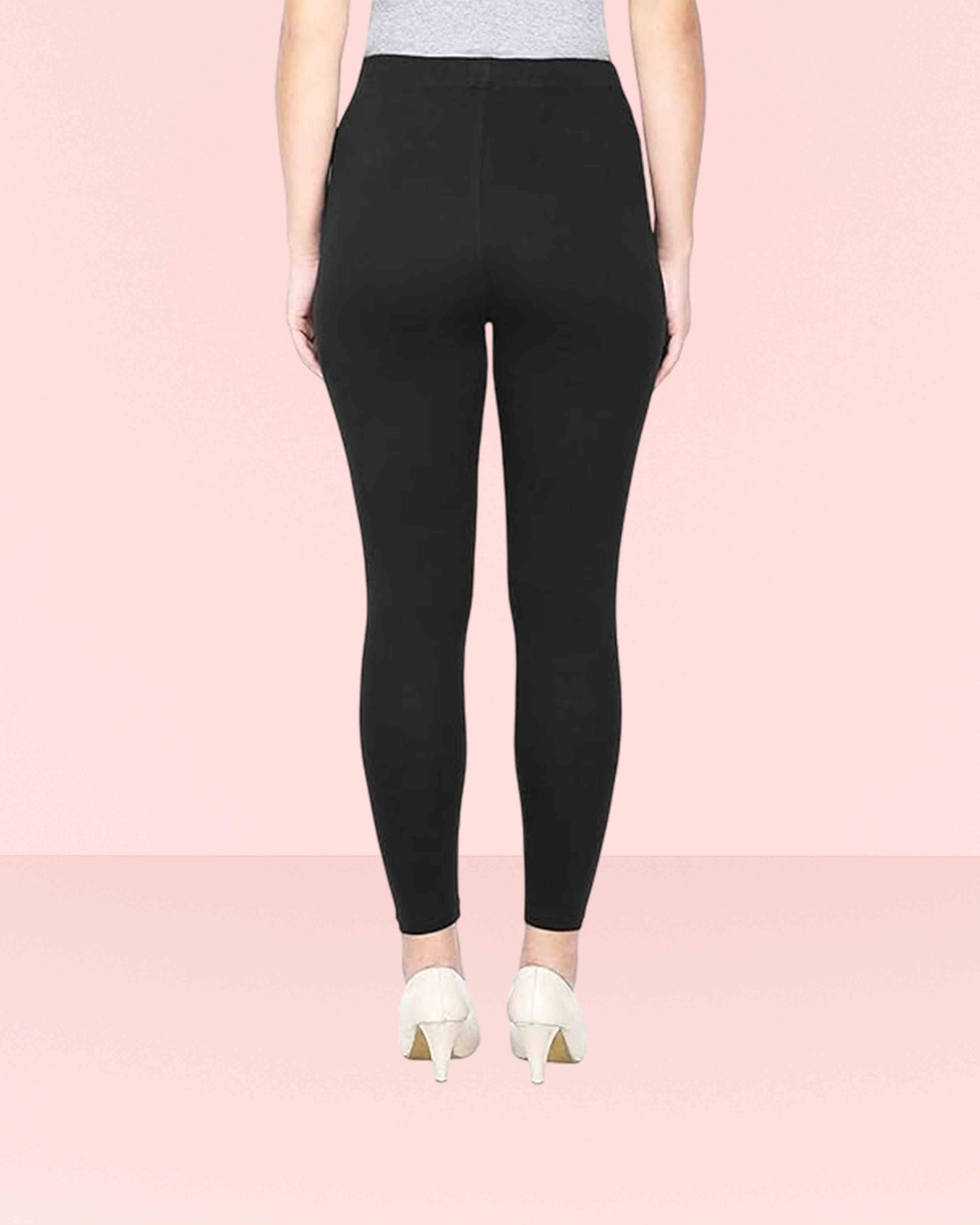 Stretchable Ankle Length Leggings for Women | Regular Fit Lycra Leggings for Women's and Girls