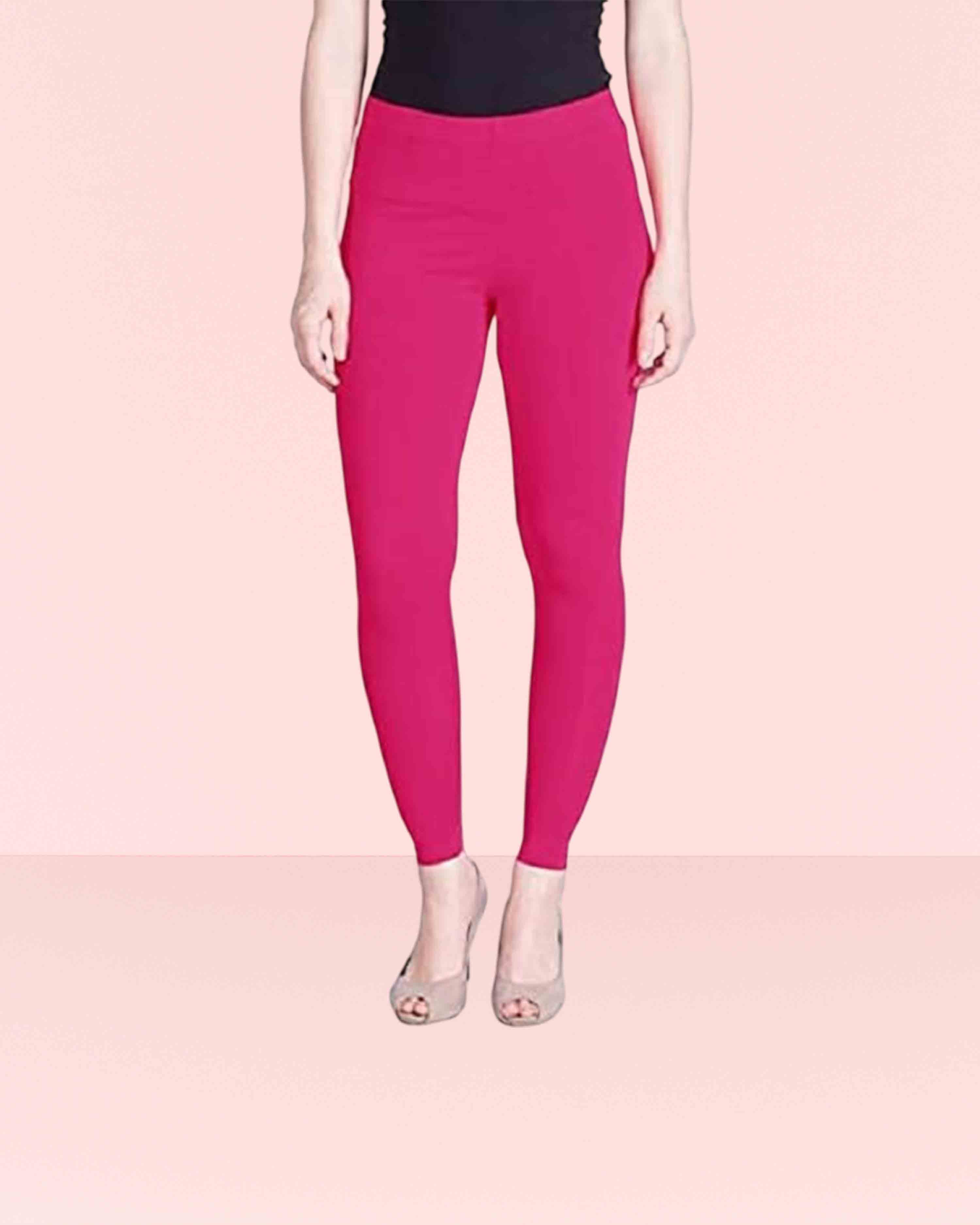 Stretchable Ankle Length Leggings for Women | Regular Fit Lycra Leggings for Women's and Girls