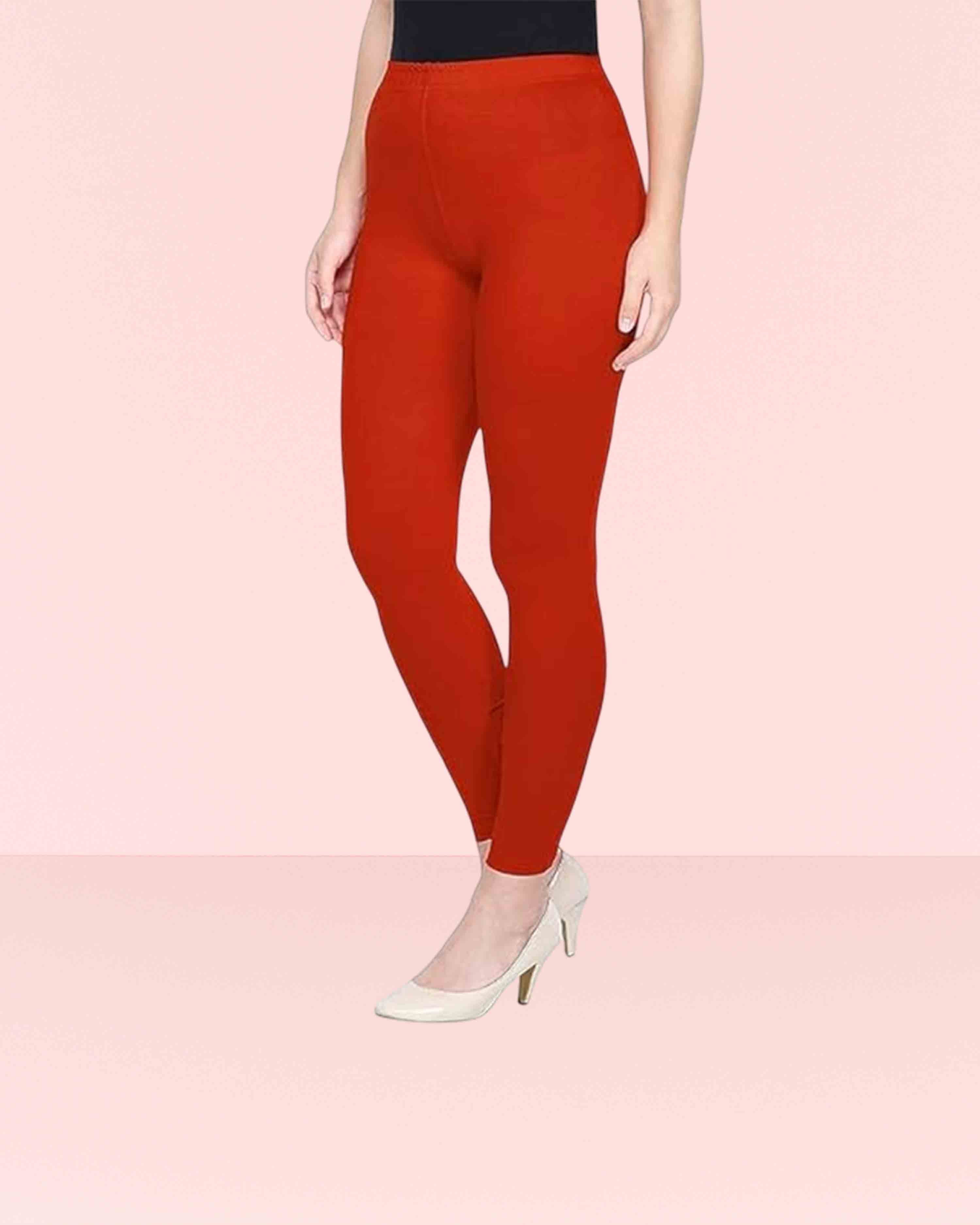Stretchable Ankle Length Leggings for Women | Regular Fit Lycra Leggings for Women's and Girls