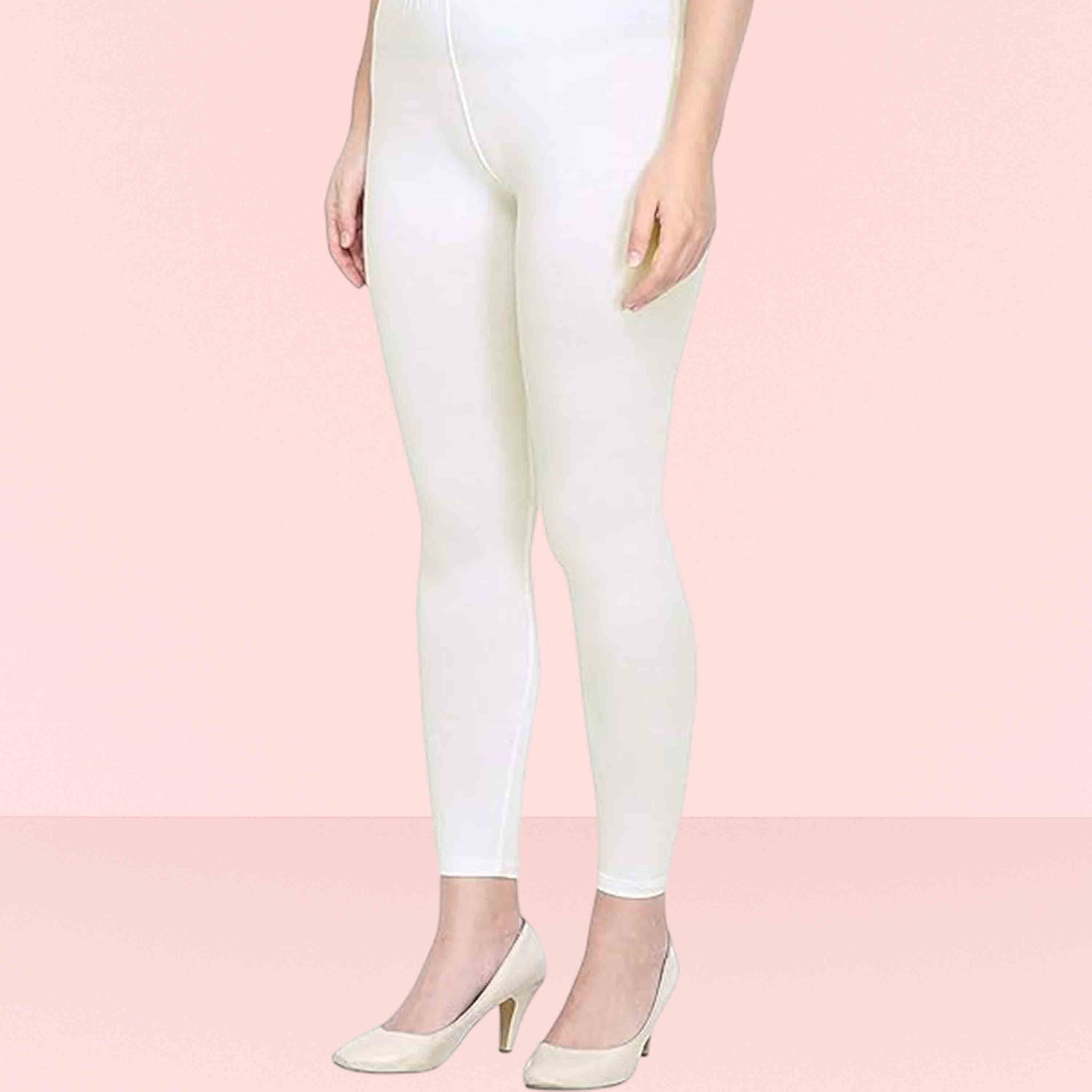 Stretchable Ankle Length Leggings for Women | Regular Fit Lycra Leggings for Women's and Girls
