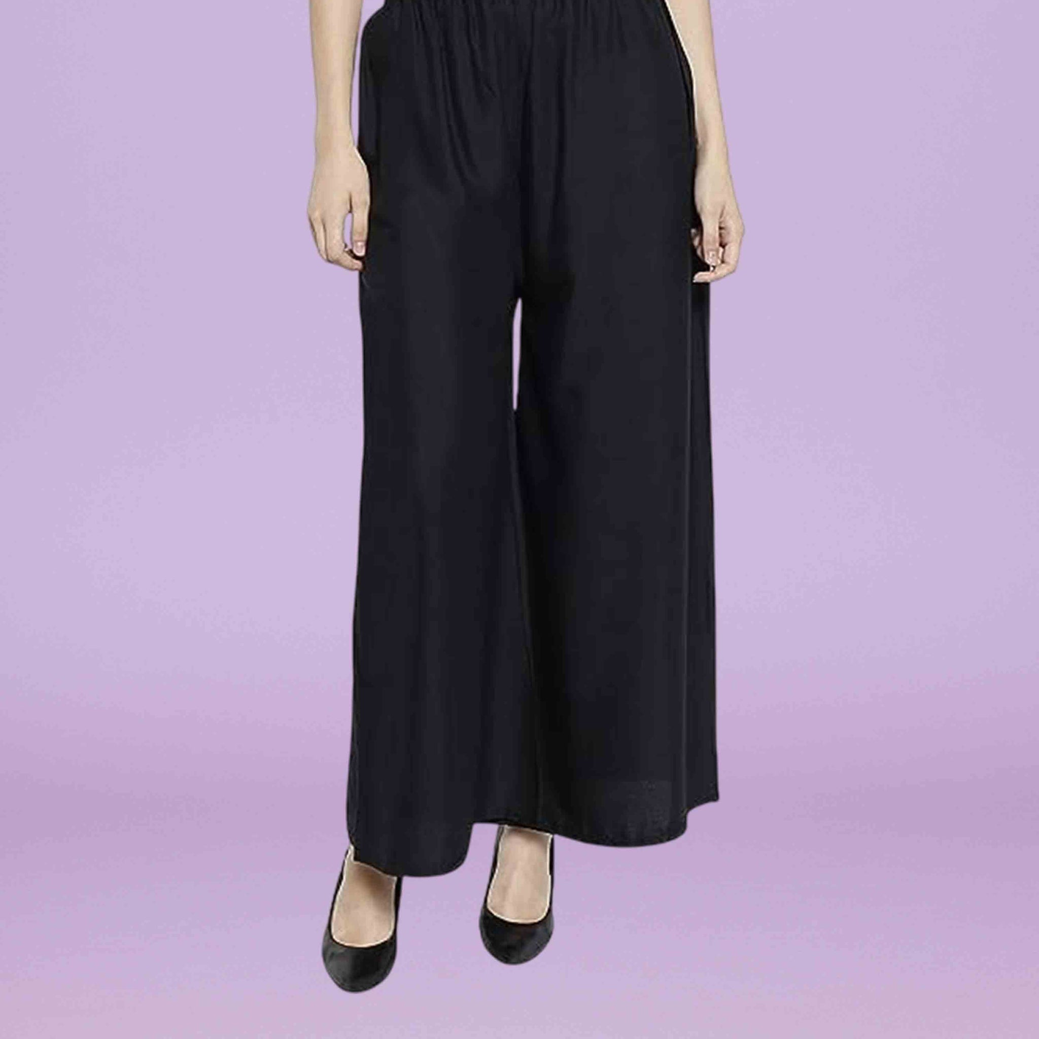 Women's Relaxed Cotton Rayon Palazzo | Regular Fit Palazzo Pants | Solid Relaxed Bottom Pants for Women & Girls combo