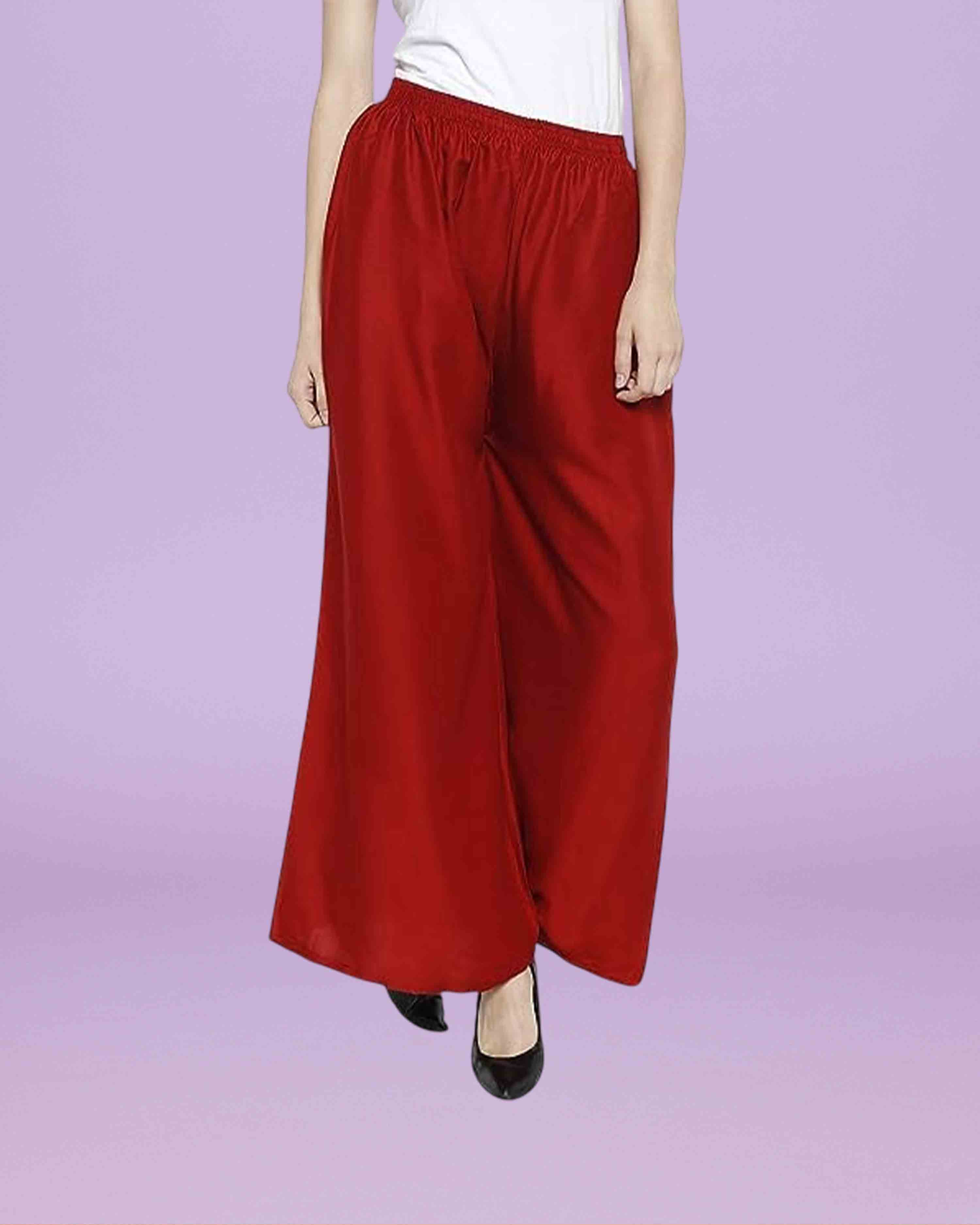 Women's Relaxed Cotton Rayon Palazzo | Regular Fit Palazzo Pants | Solid Relaxed Bottom Pants for Women & Girls combo