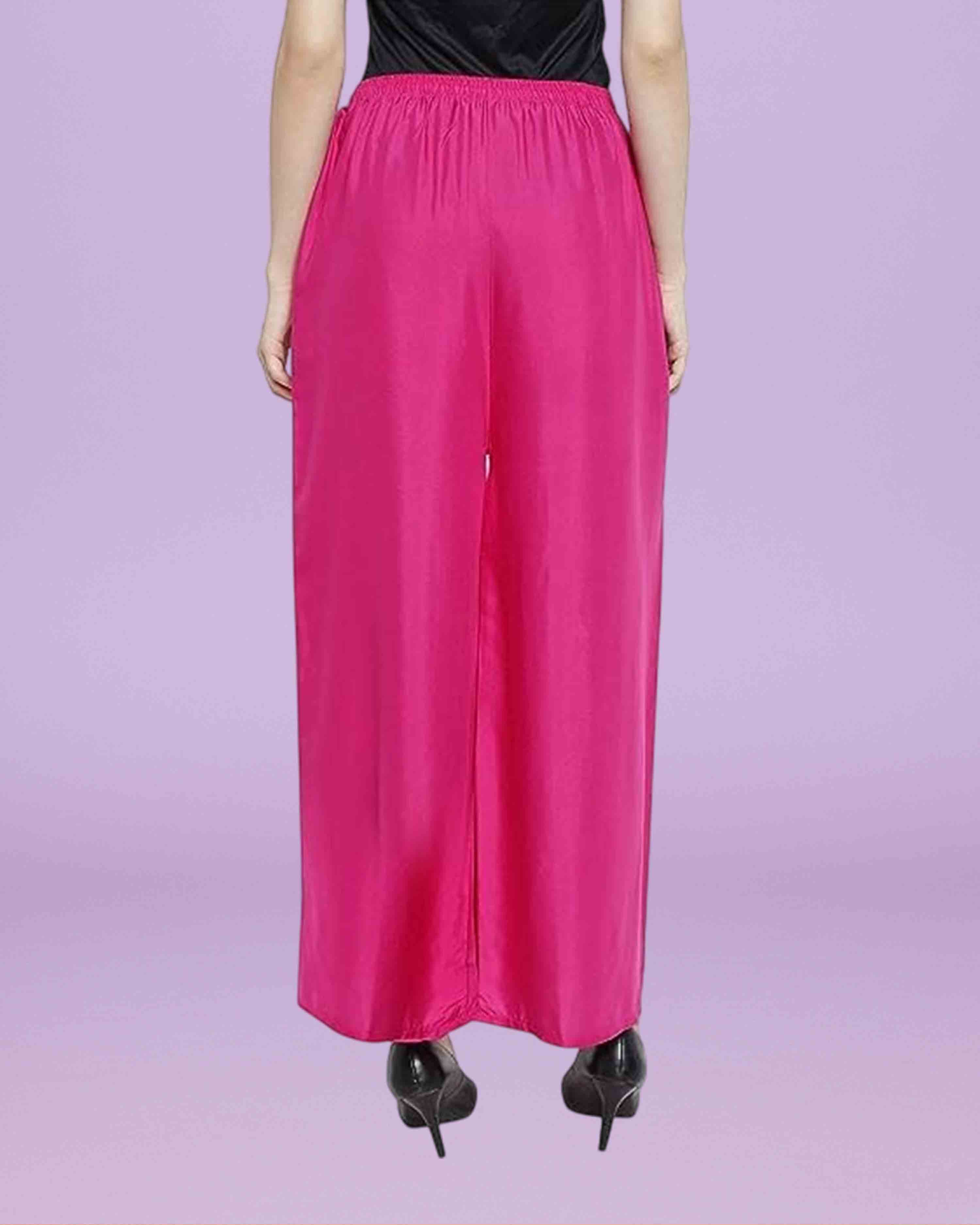 Women's Relaxed Cotton Rayon Palazzo | Regular Fit Palazzo Pants | Solid Relaxed Bottom Pants for Women & Girls combo