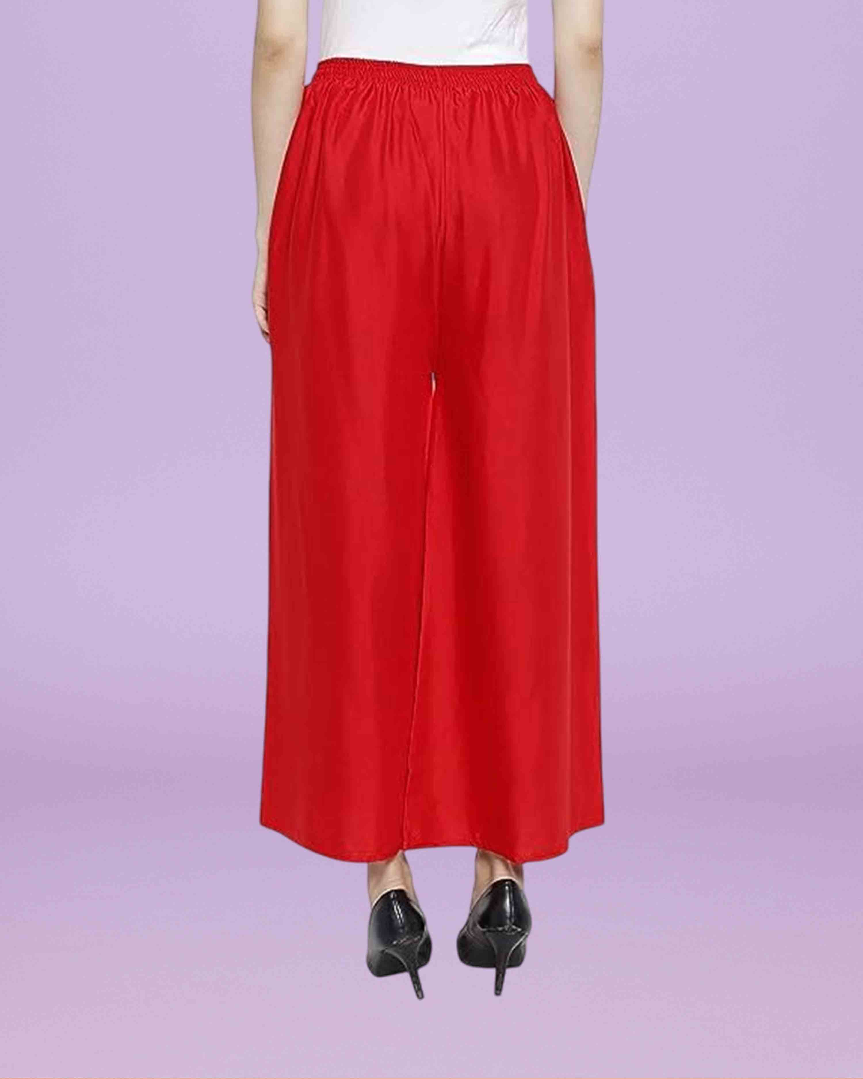 Women's Relaxed Cotton Rayon Palazzo | Regular Fit Palazzo Pants | Solid Relaxed Bottom Pants for Women & Girls combo