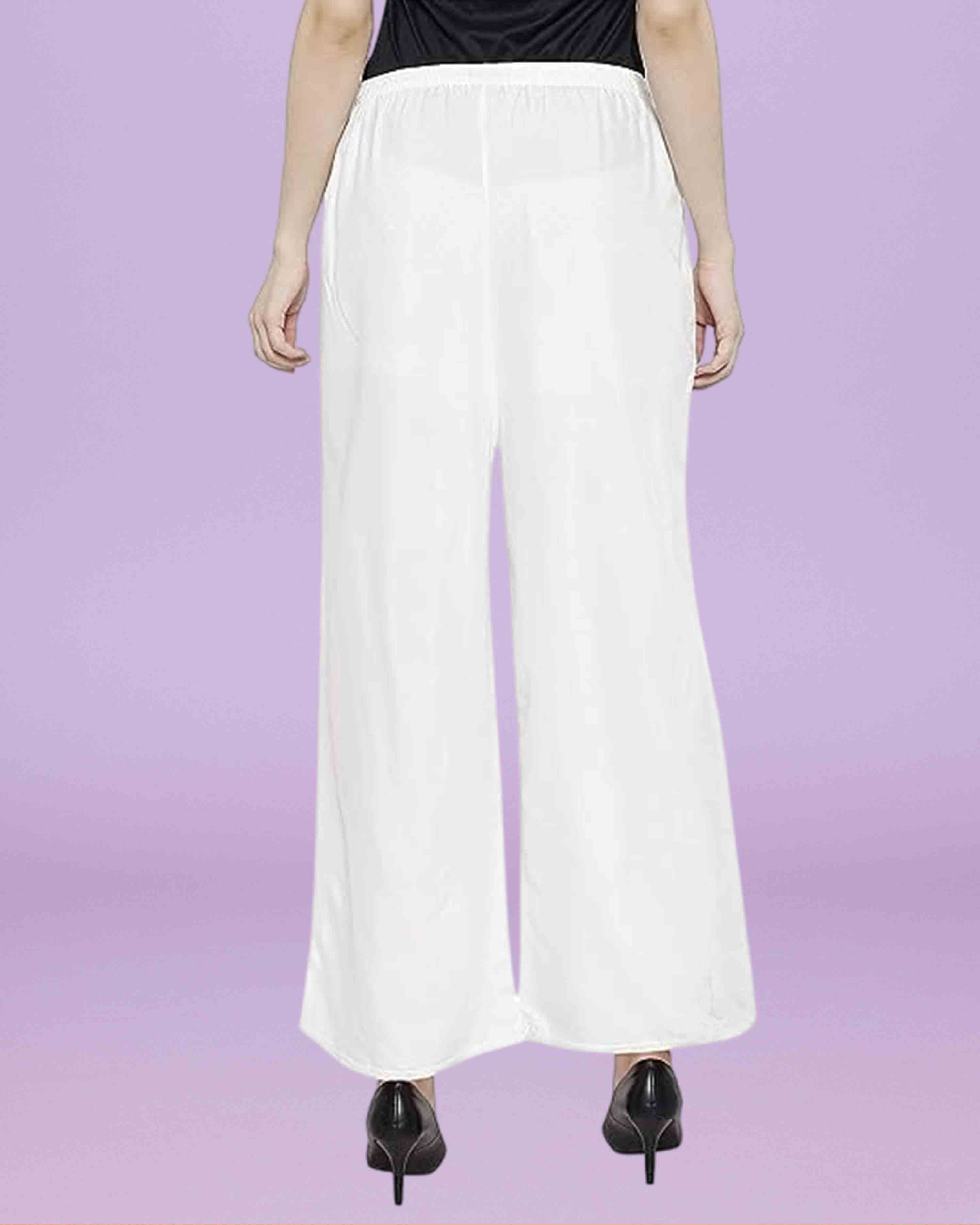 Women's Relaxed Cotton Rayon Palazzo | Regular Fit Palazzo Pants | Solid Relaxed Bottom Pants for Women & Girls combo