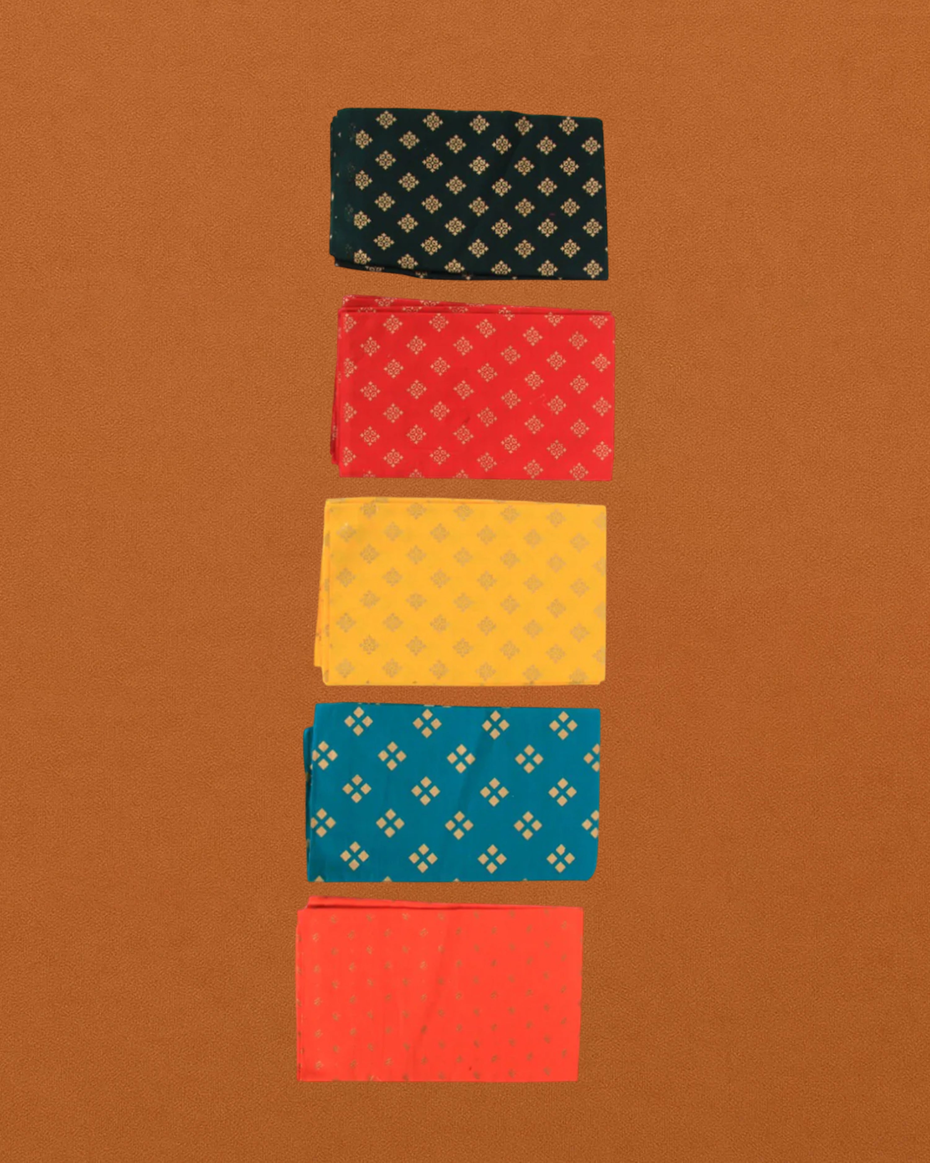 Cotton Blouse Material 1metre | Combo Set of 5 | Gold Printed Blouse