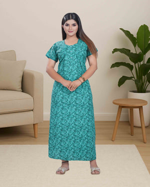 Cotton nighty - green