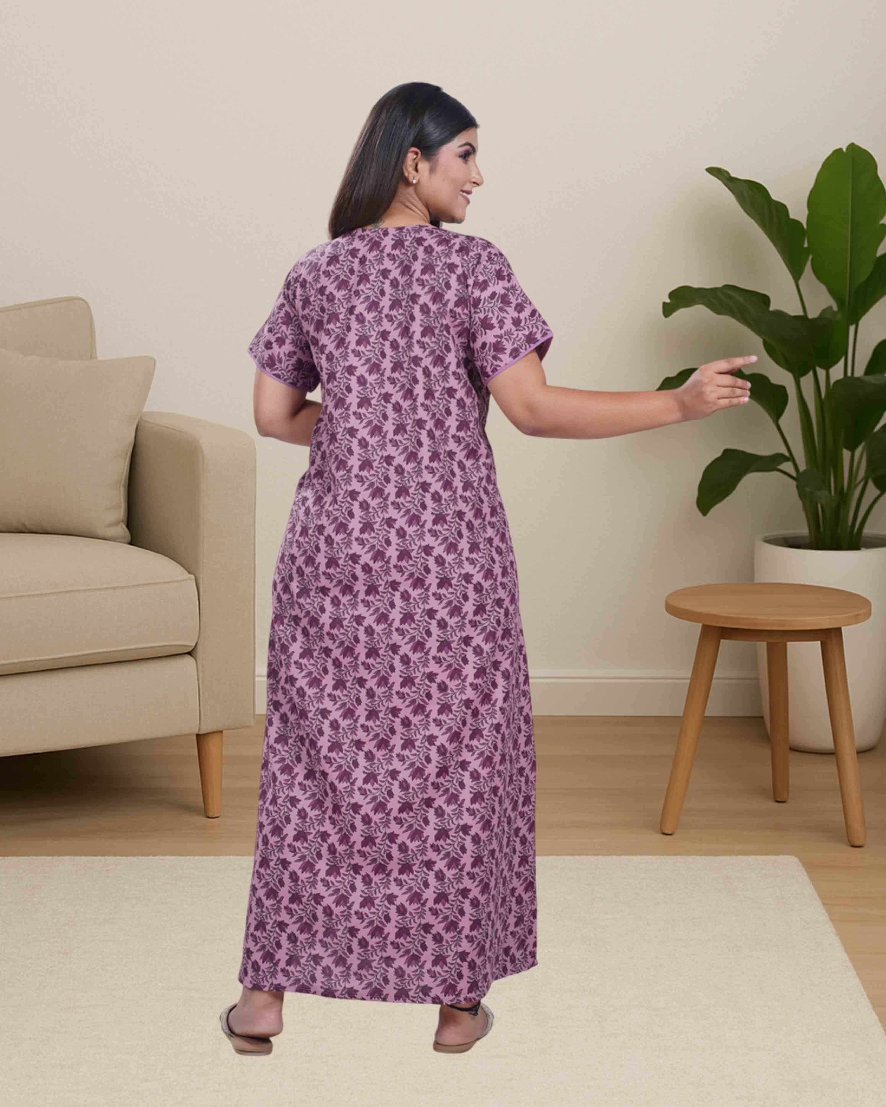 Cotton nighty - violet