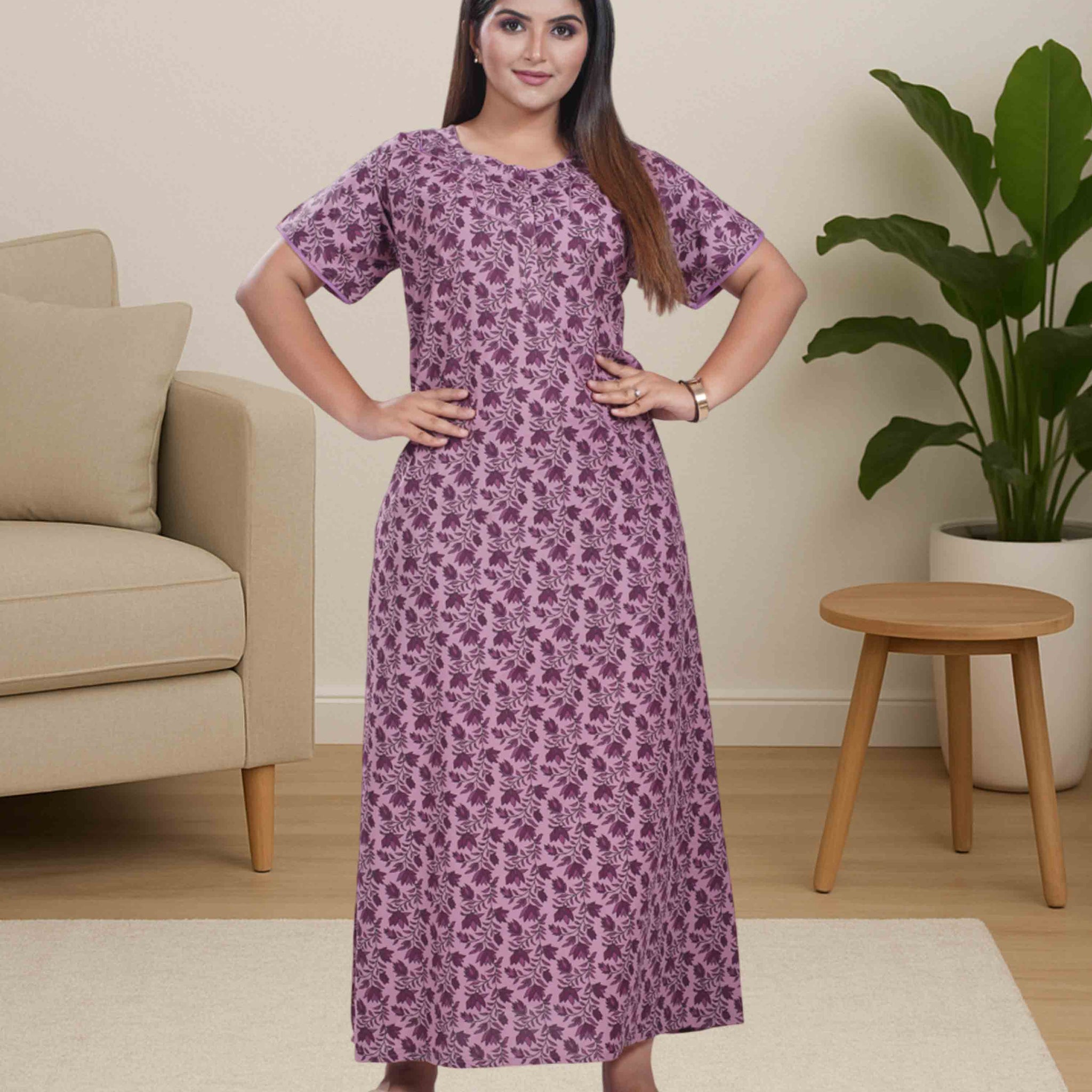 Cotton nighty - violet
