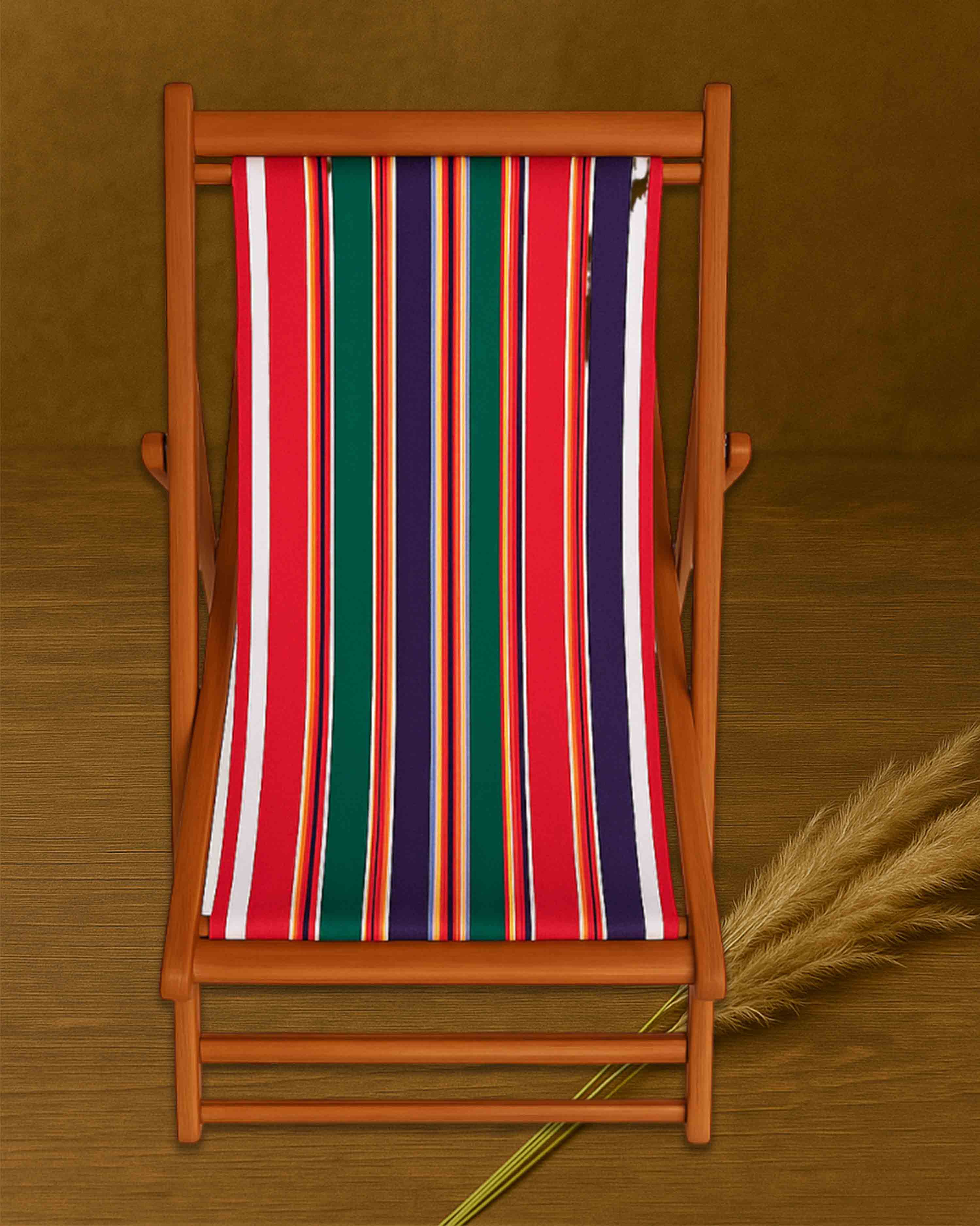 Adjustable Hemmed Side Bordered Cotton Canvas Cloth for Traditional Wooden Easy Chair – Stitched and Ready to Use-Single Layered (Size - 20 x 52 inch, Multicolor)