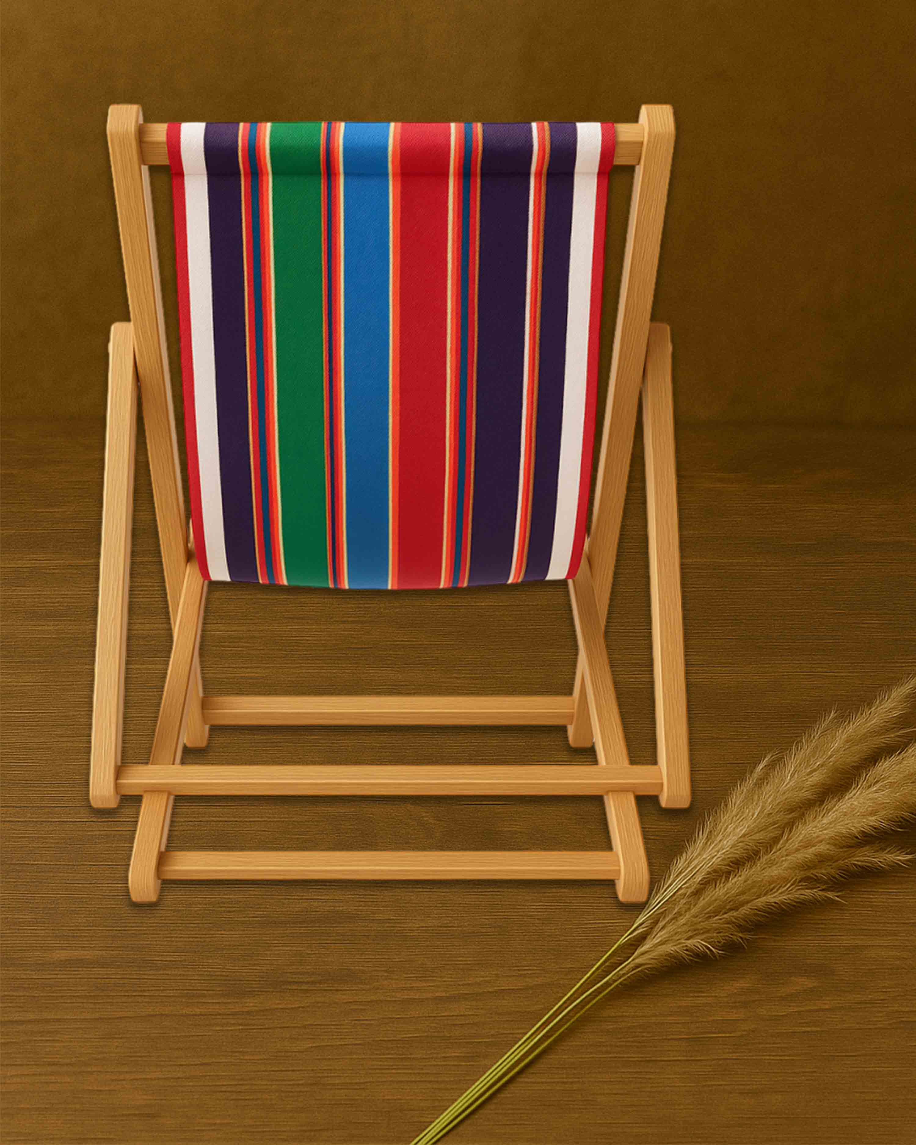 Adjustable Hemmed Side Bordered Cotton Canvas Cloth for Traditional Wooden Easy Chair – Stitched and Ready to Use-Single Layered (Size - 20 x 52 inch, Multicolor)