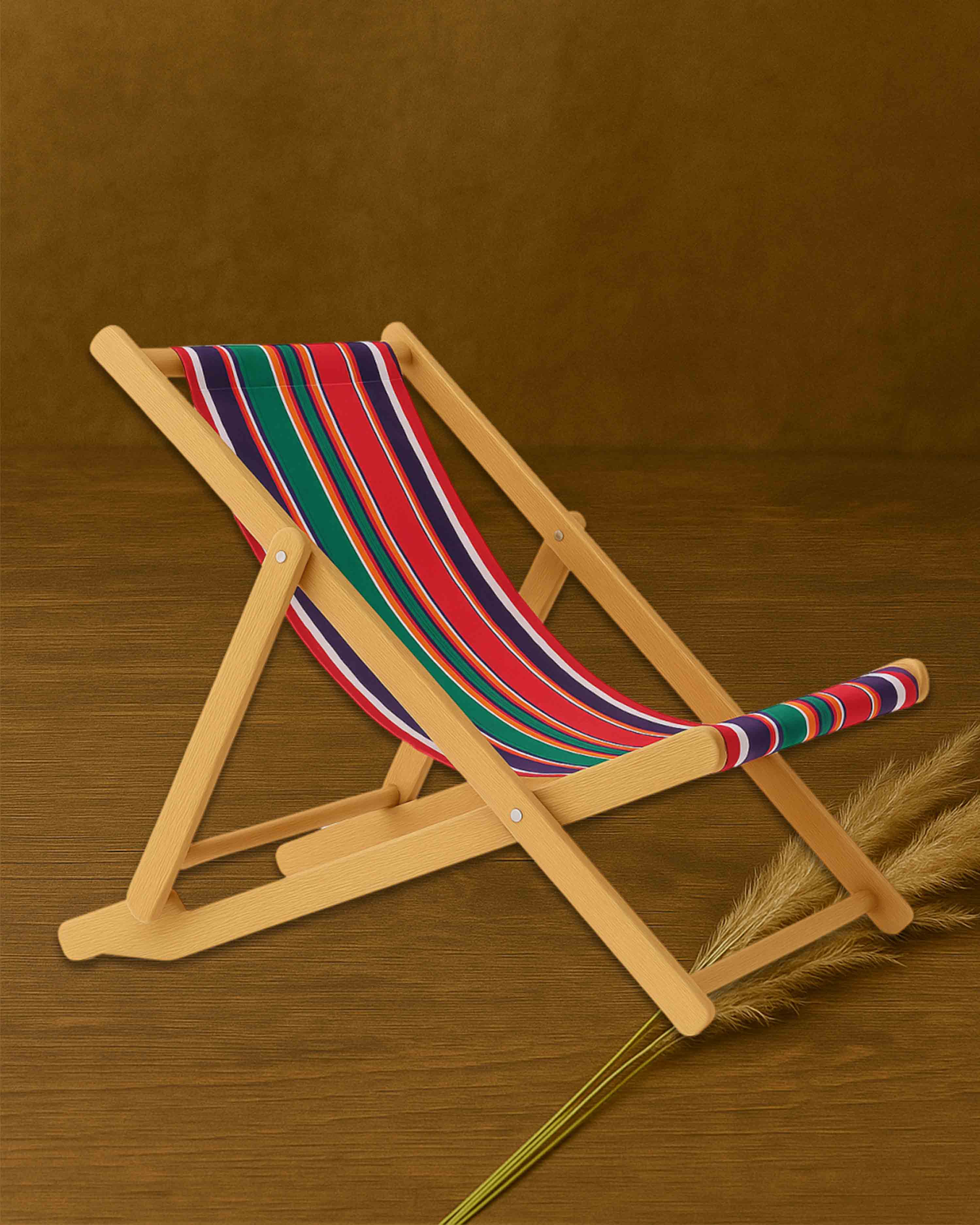 Adjustable Hemmed Side Bordered Cotton Canvas Cloth for Traditional Wooden Easy Chair – Stitched and Ready to Use-Single Layered (Size - 20 x 52 inch, Multicolor)