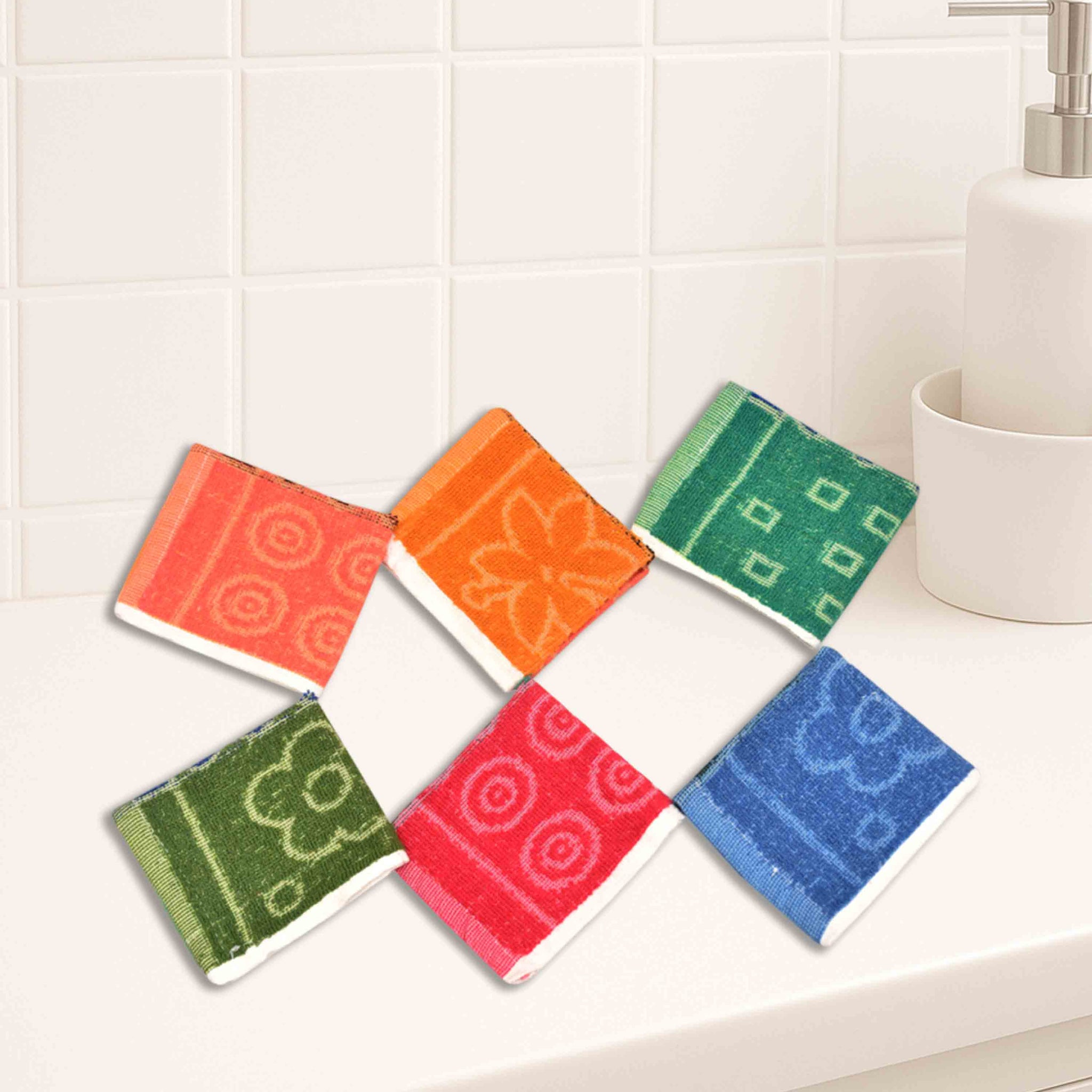 Cotton Hand Towels Set of (6 pc, 12 pc ) Size 10 x 10 INCH