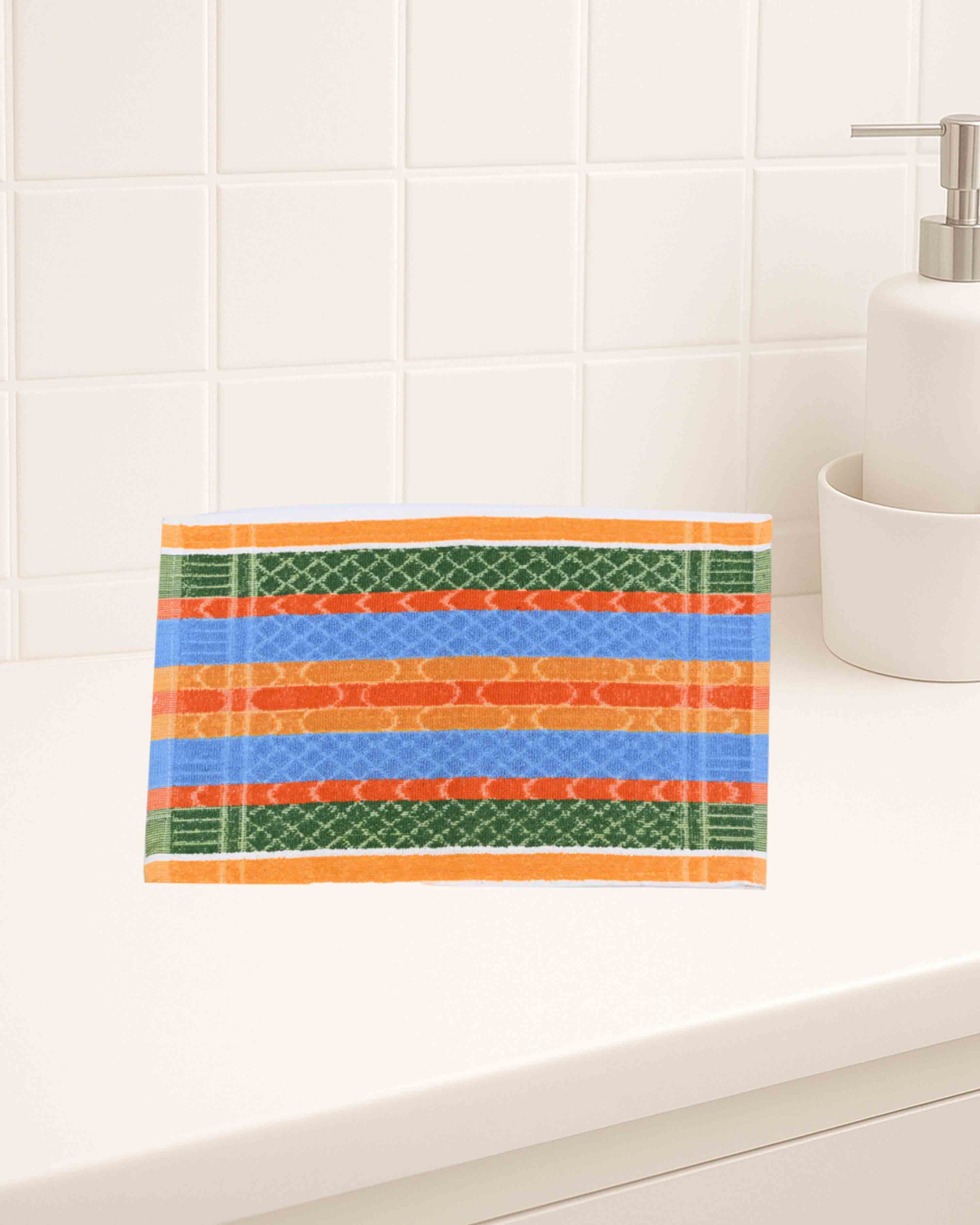 Cotton Striped Hand Towels High Absrobent Enjoy Towels (Multi Color)