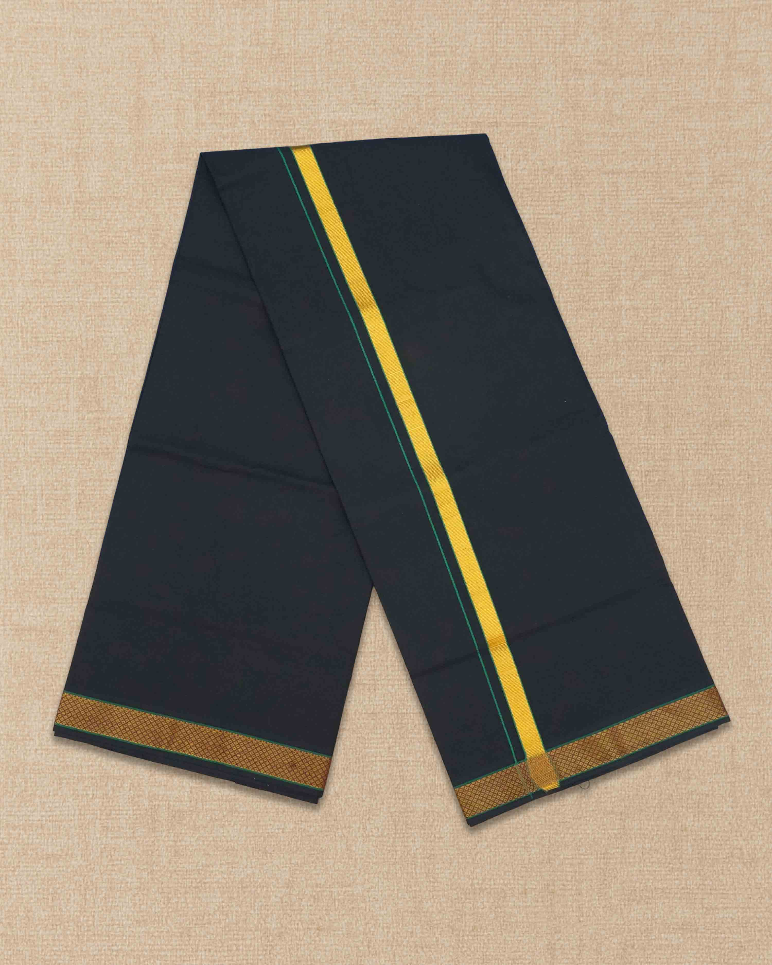 Mens Colour Jari Cotton dhoti for Pooja | 2 Meter Dhoti Activ