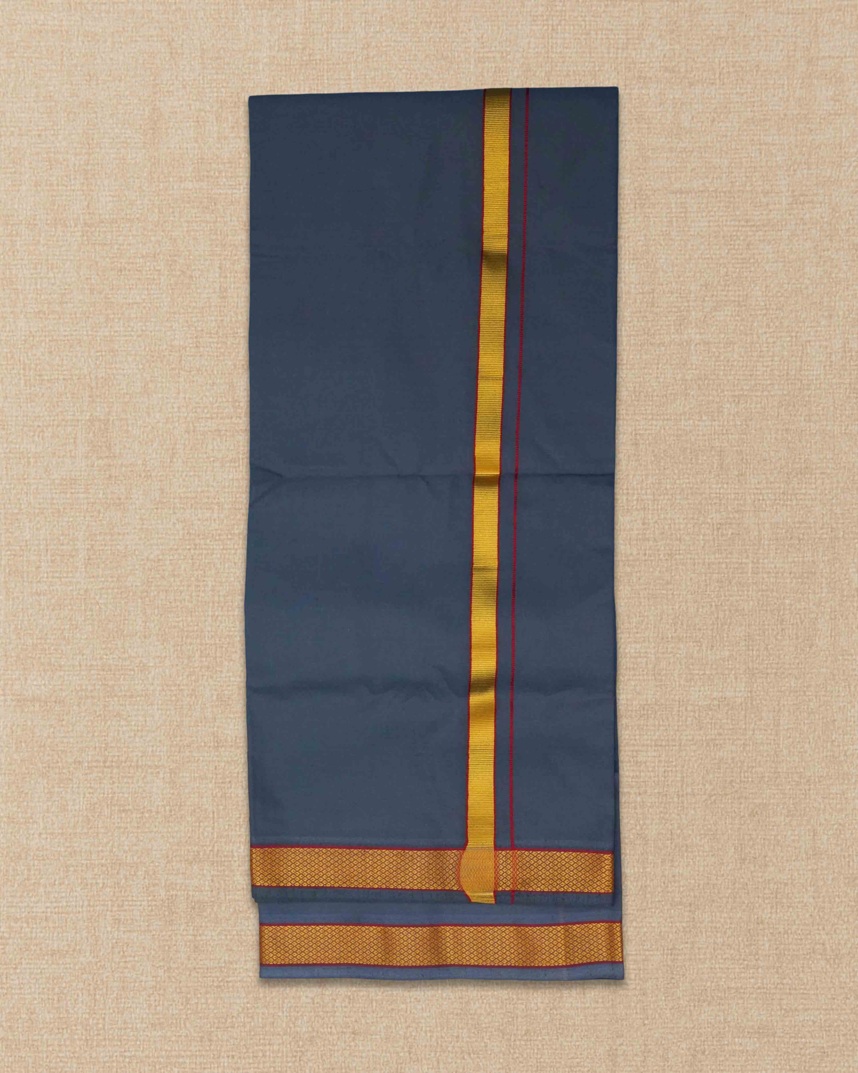 Mens Colour Jari Cotton dhoti for Pooja | 2 Meter Dhoti Activ