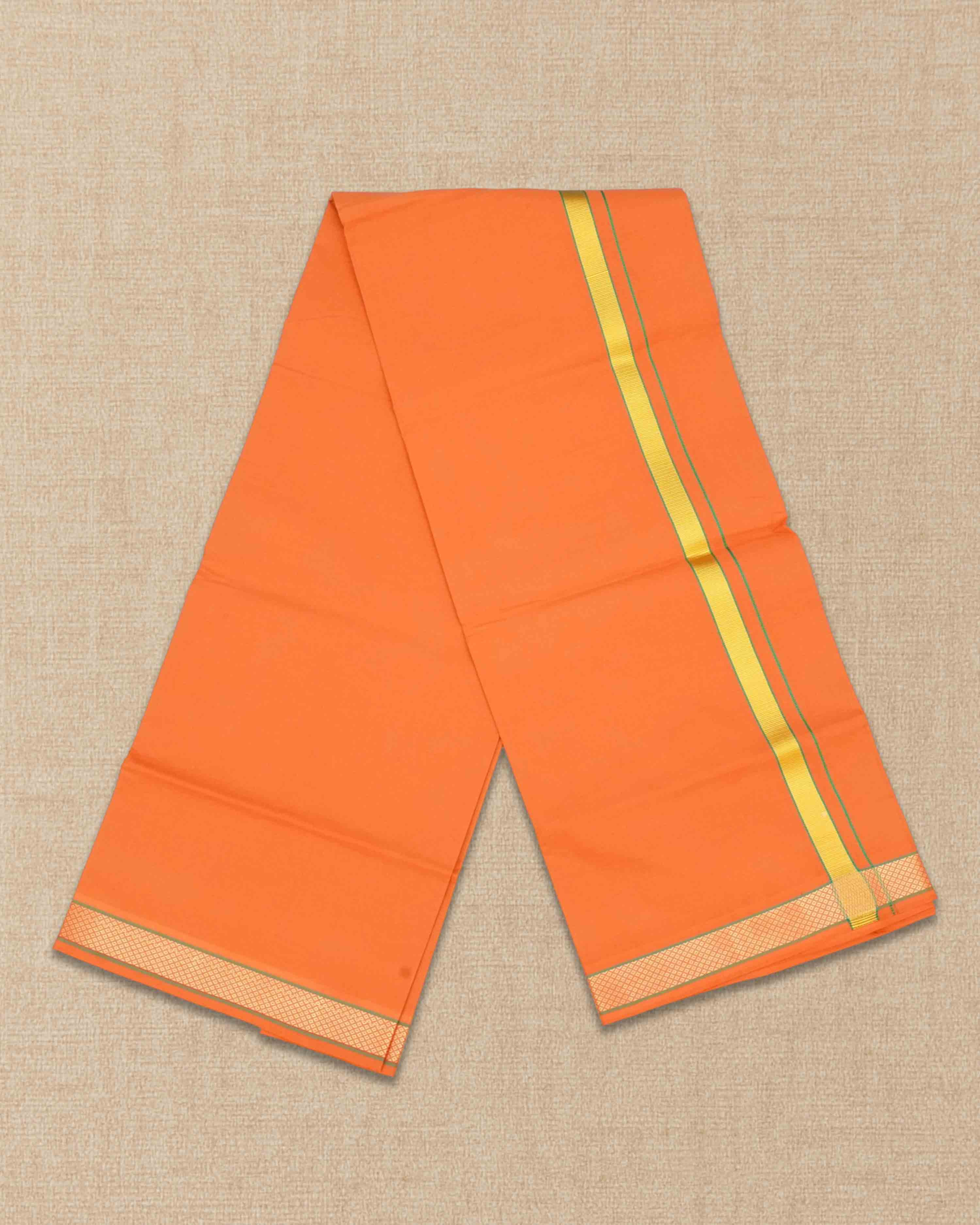 Mens Colour Jari Cotton dhoti for Pooja | 2 Meter Dhoti Activ