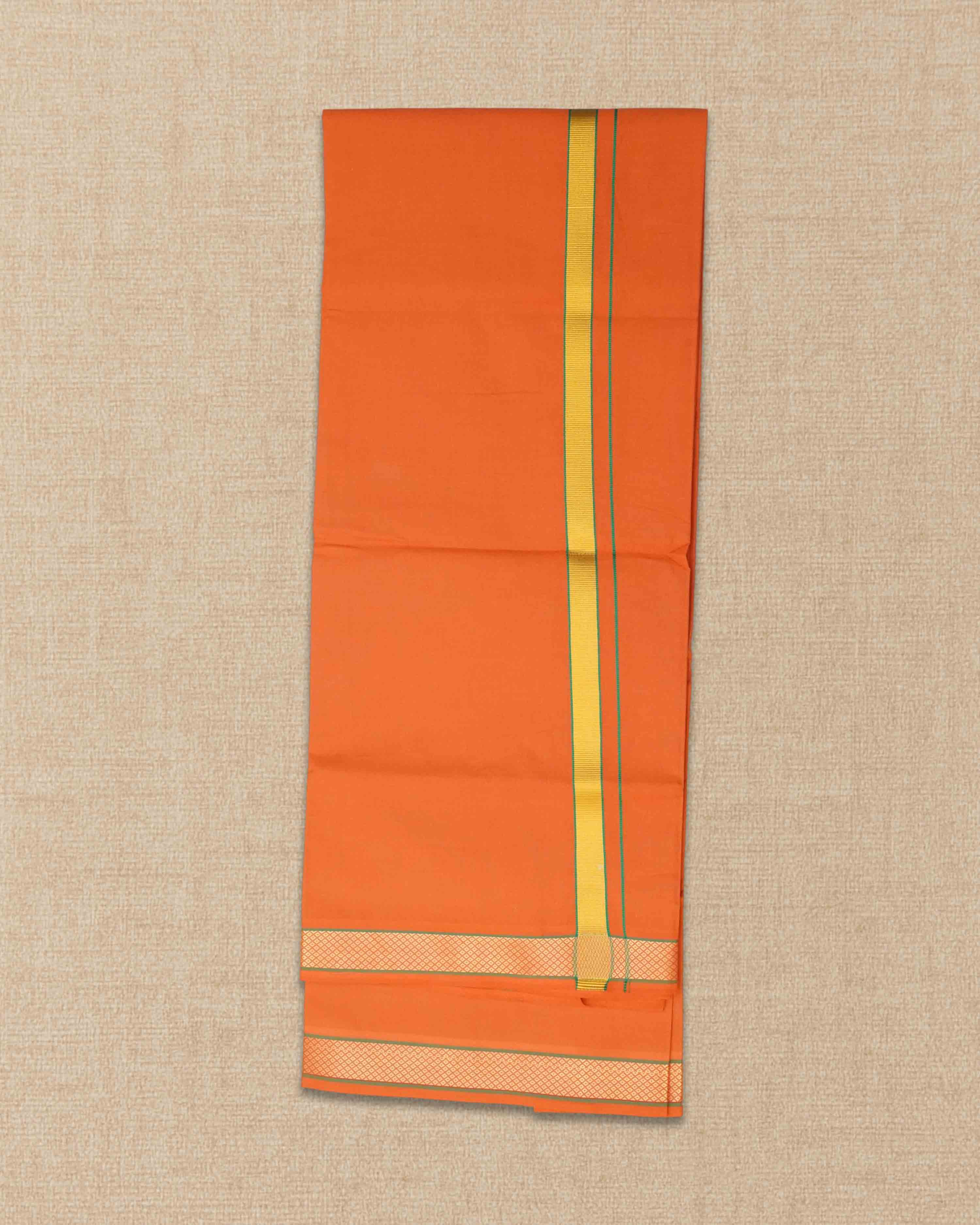 Mens Colour Jari Cotton dhoti for Pooja | 2 Meter Dhoti Activ