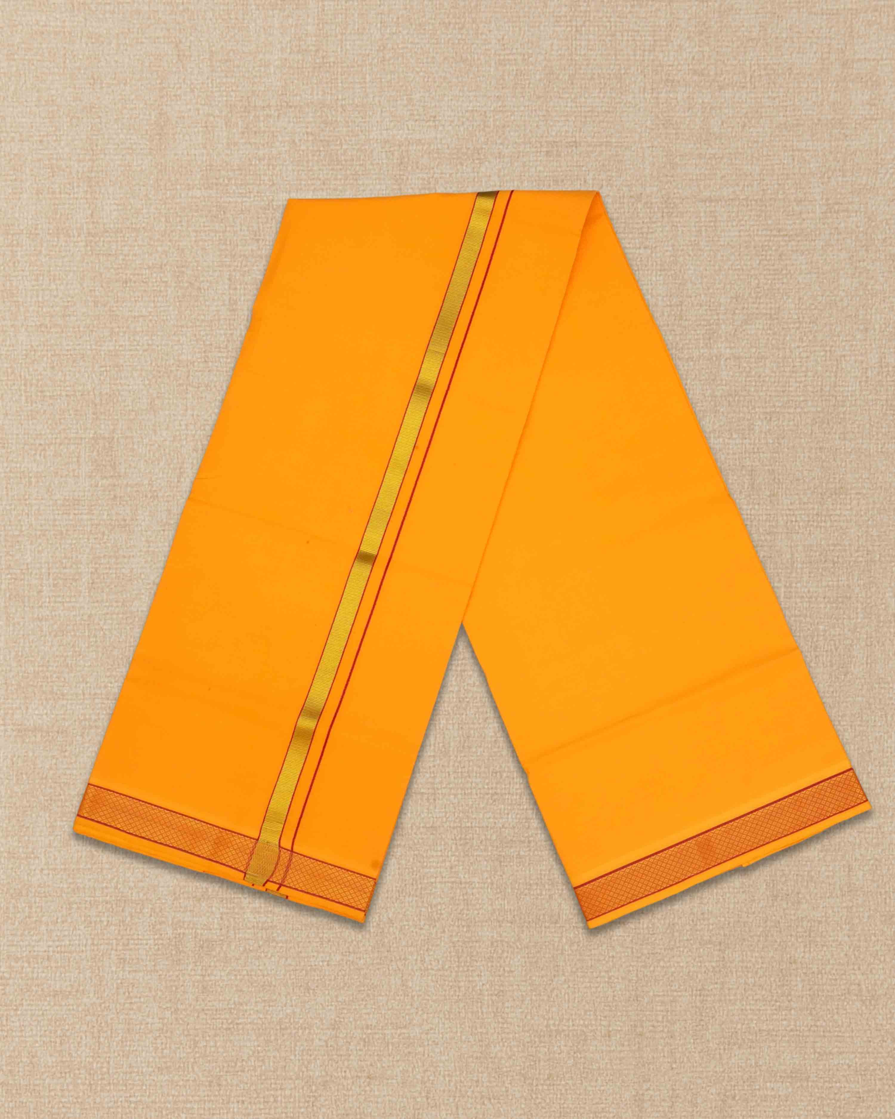 Mens Colour Jari Cotton dhoti for Pooja | 2 Meter Dhoti Activ