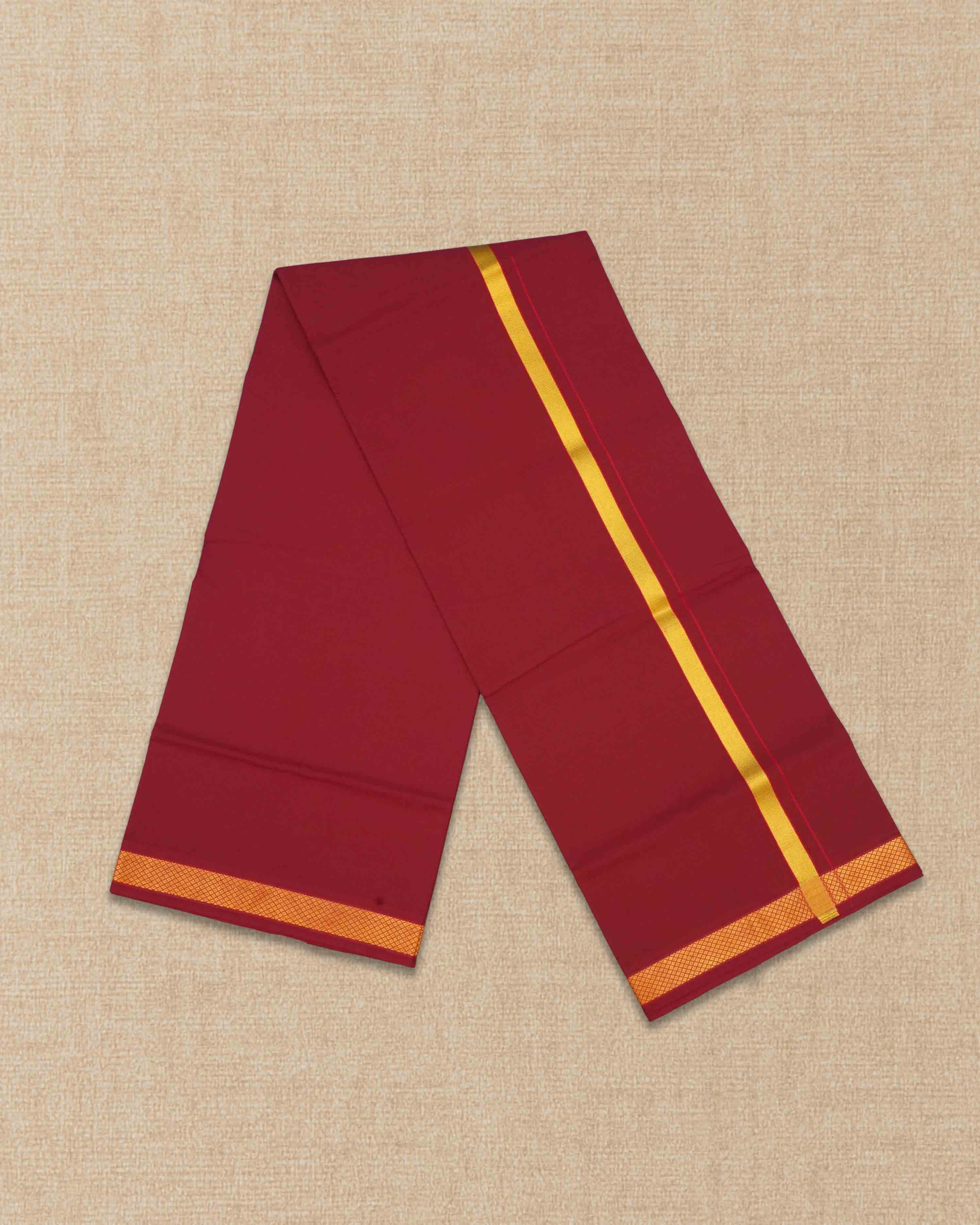 Mens Colour Jari Cotton dhoti for Pooja | 2 Meter Dhoti Activ