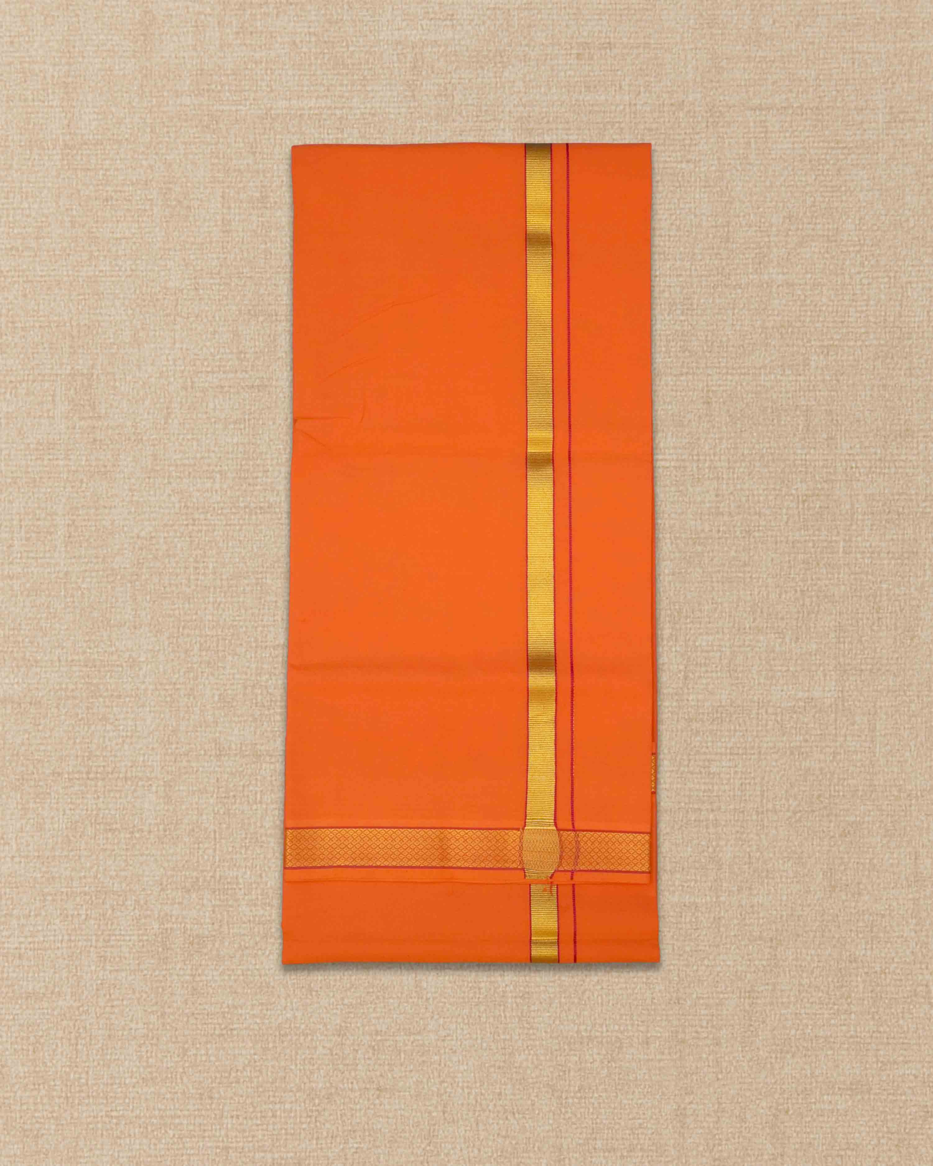 Mens Colour Jari Cotton dhoti for Pooja | 2 Meter Dhoti Activ