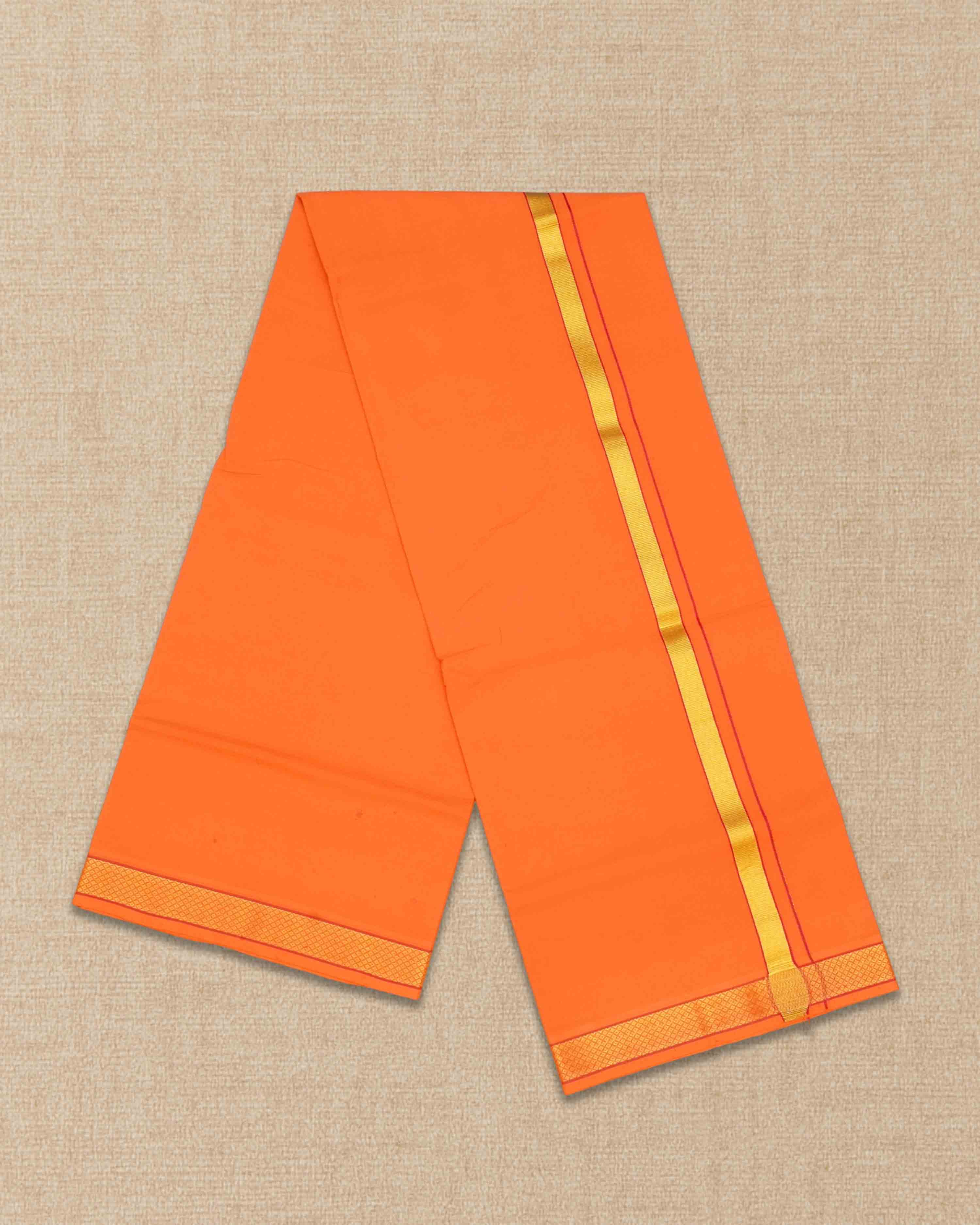 Mens Colour Jari Cotton dhoti for Pooja | 2 Meter Dhoti Activ
