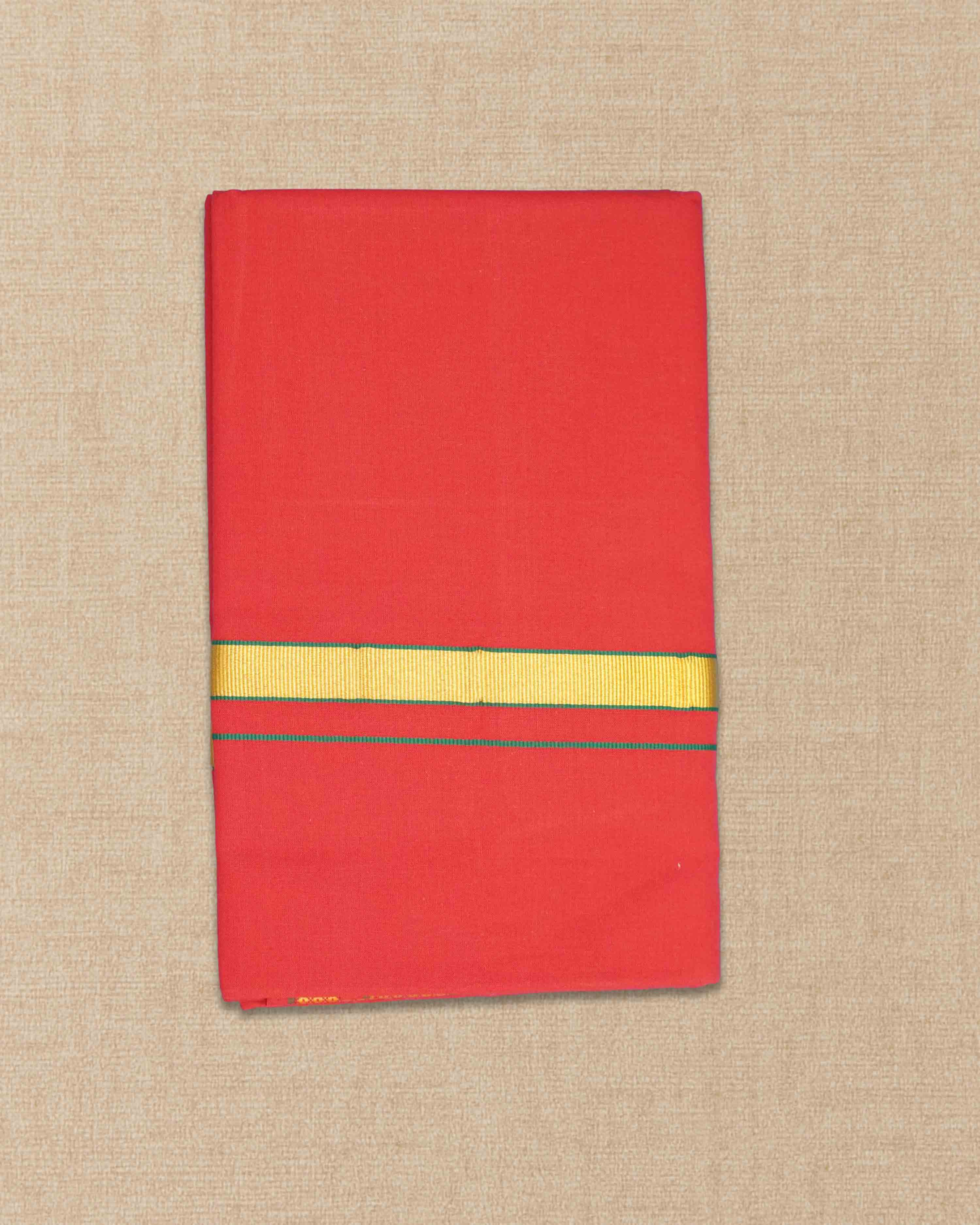 Mens Colour Jari Cotton dhoti for Pooja | 2 Meter Dhoti Activ