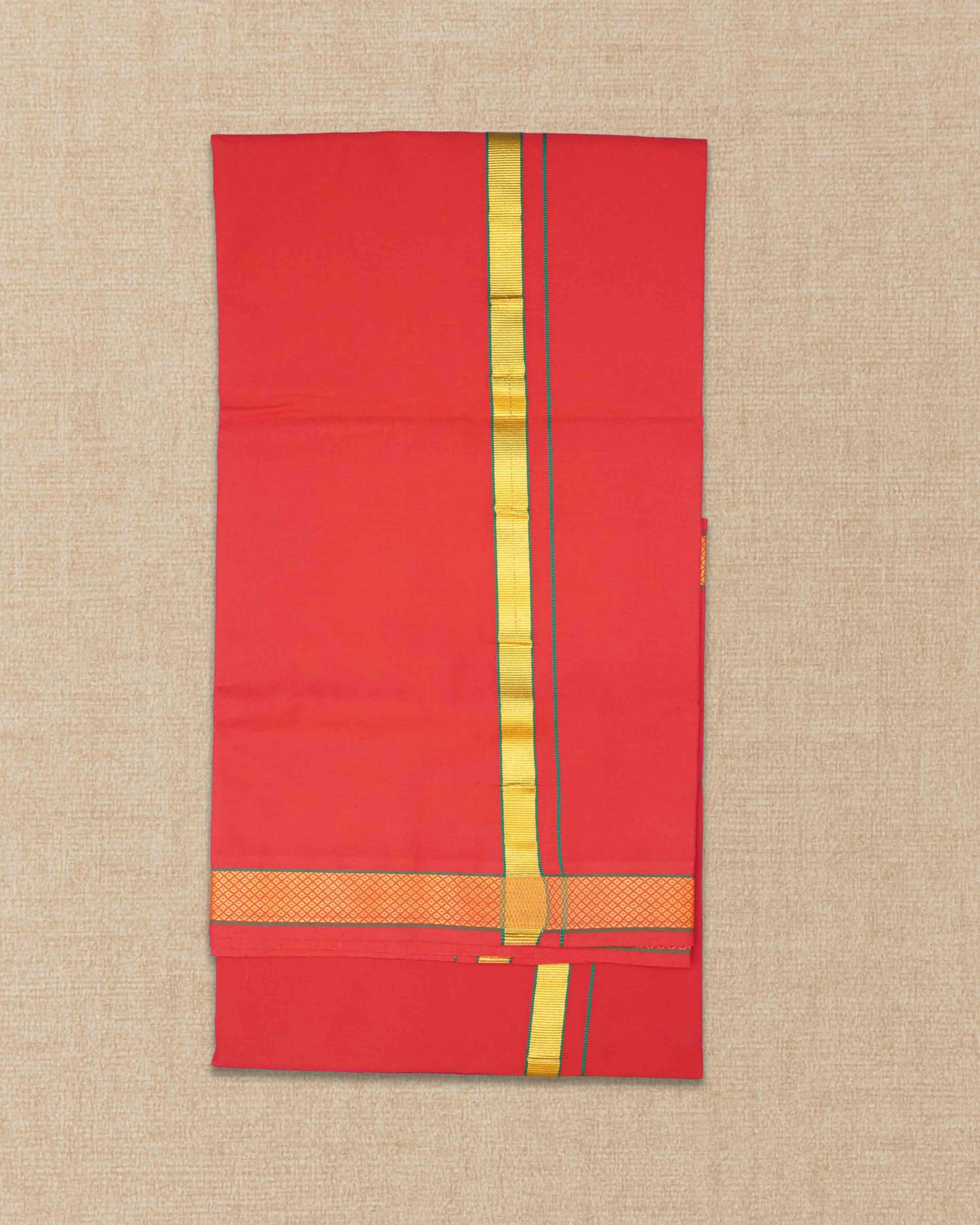 Mens Colour Jari Cotton dhoti for Pooja | 2 Meter Dhoti Activ