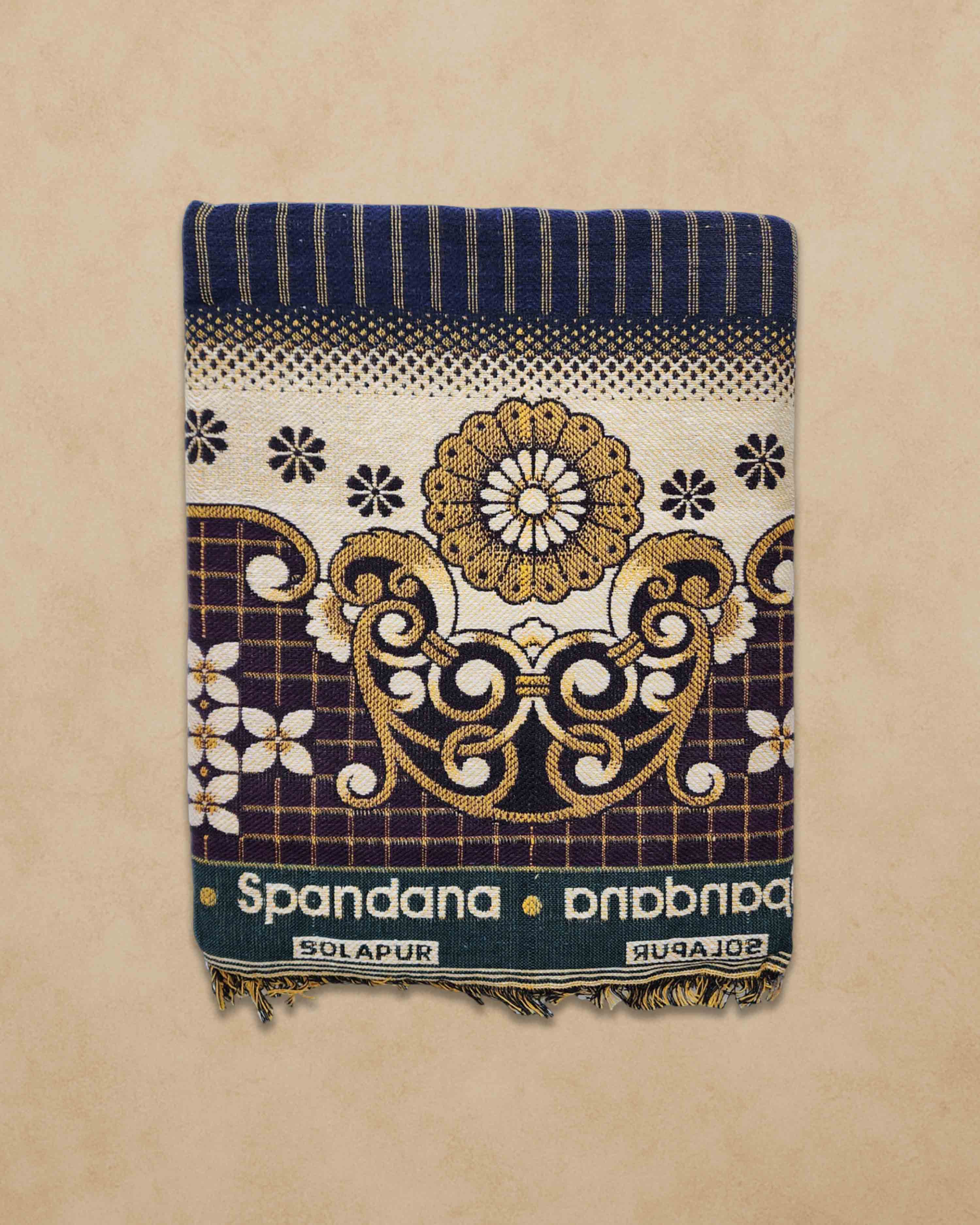 Cotton 300 TC SOLAPUR CHADDAR Blanket (60" X 90"_ Multicolor) Used As Blanket, BedSheet and Travel