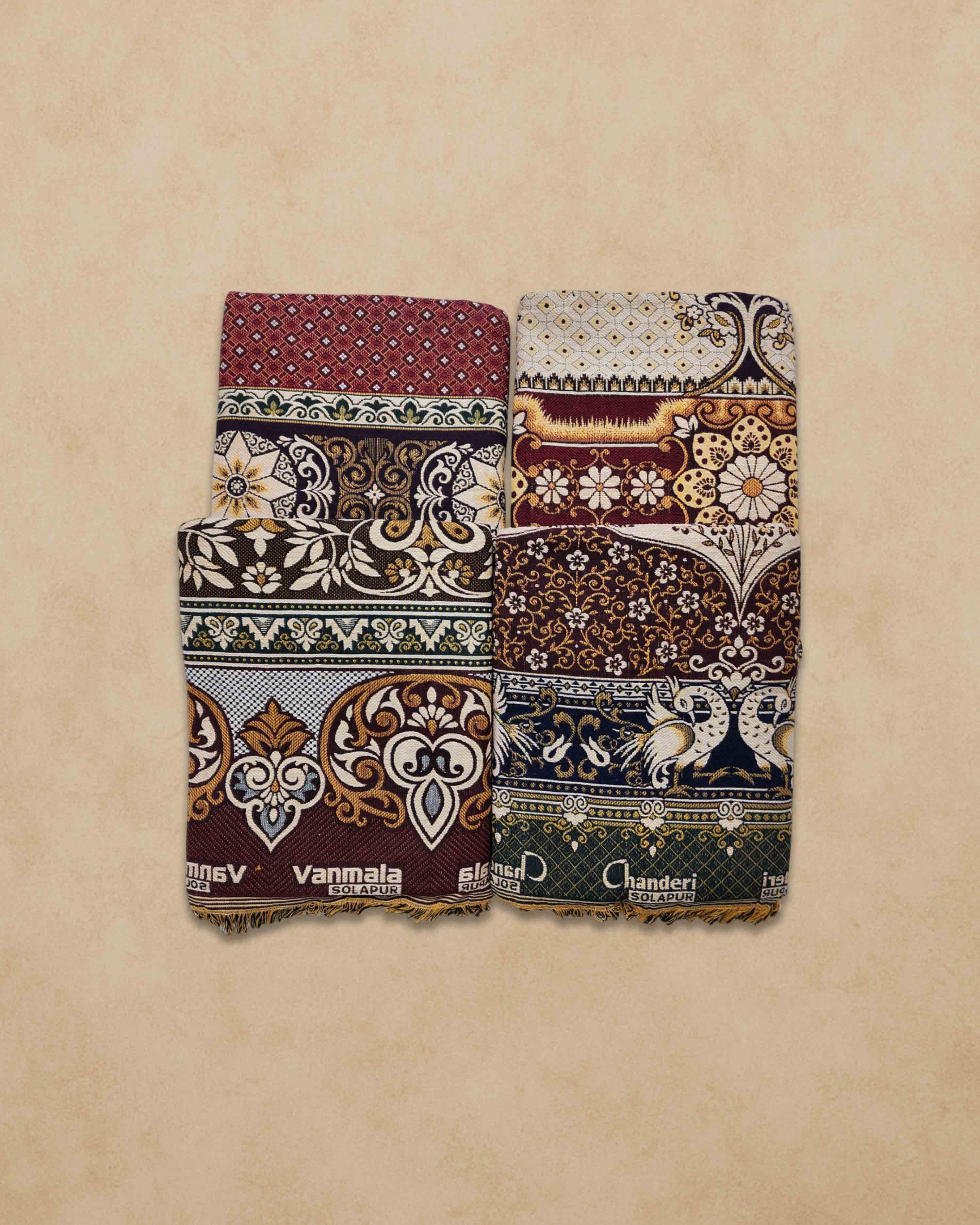 Cotton 300 TC SOLAPUR CHADDAR Blanket (60" X 90"_ Multicolor) Used As Blanket, BedSheet and Travel