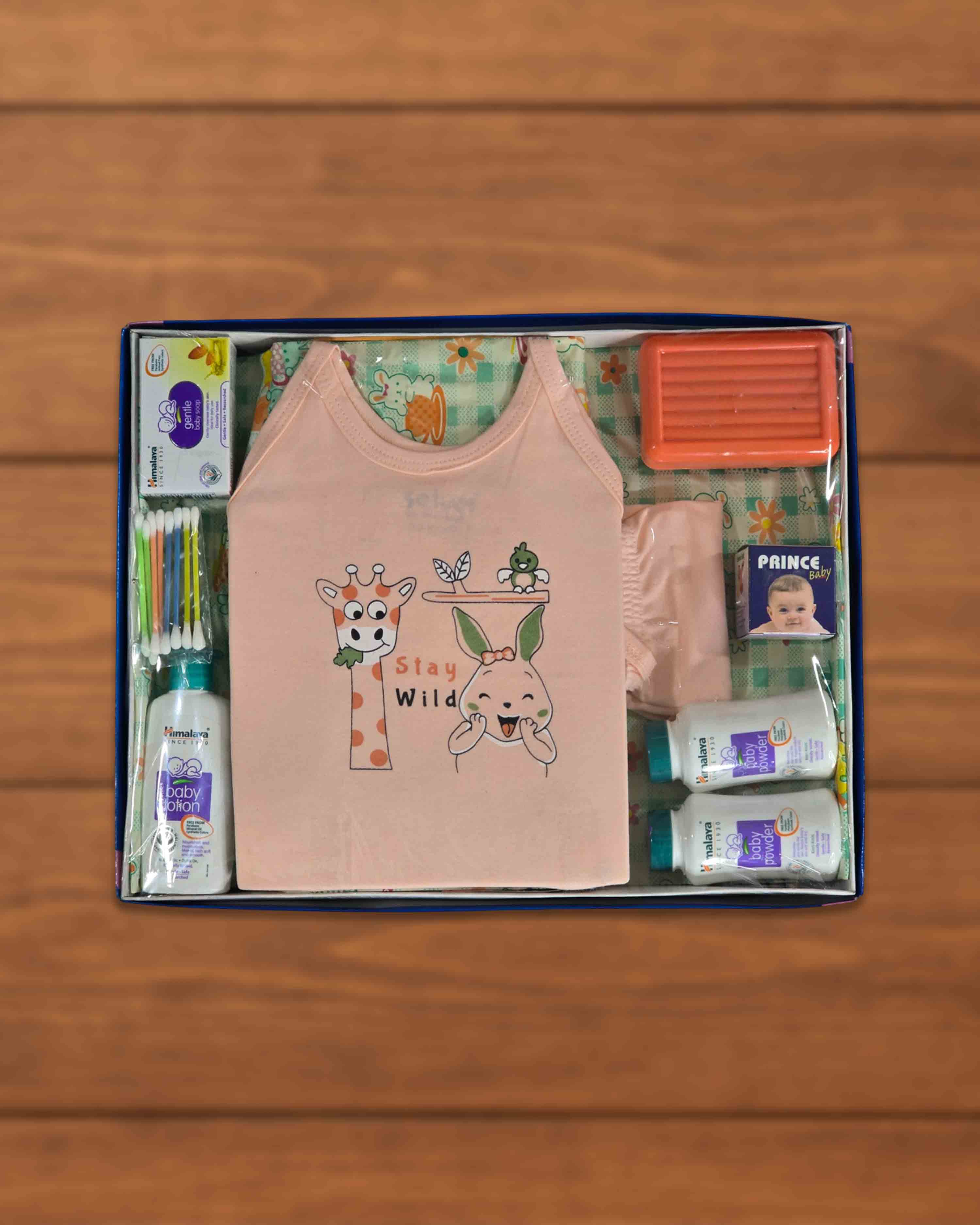 Newborn Gift Set - 7 Pcs Clothing Hamper Baby Gift Set for Newborn 0-3 Months | Bath & Skin Care | Best Gift Set for Unisex Baby