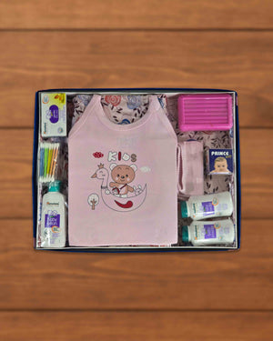 Newborn Gift Set - 7 Pcs Clothing Hamper Baby Gift Set for Newborn 0-3 Months | Bath & Skin Care | Best Gift Set for Unisex Baby
