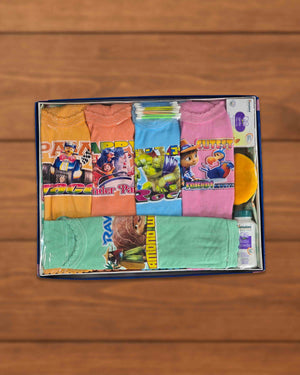 9 pcs New Born Clothing & Baby Care Gift Set for Baby Boy & Girl | Include - Dresses, Buds, Powder, Soap, Powder Puff | Premium Gift Set (Assorted - Color)