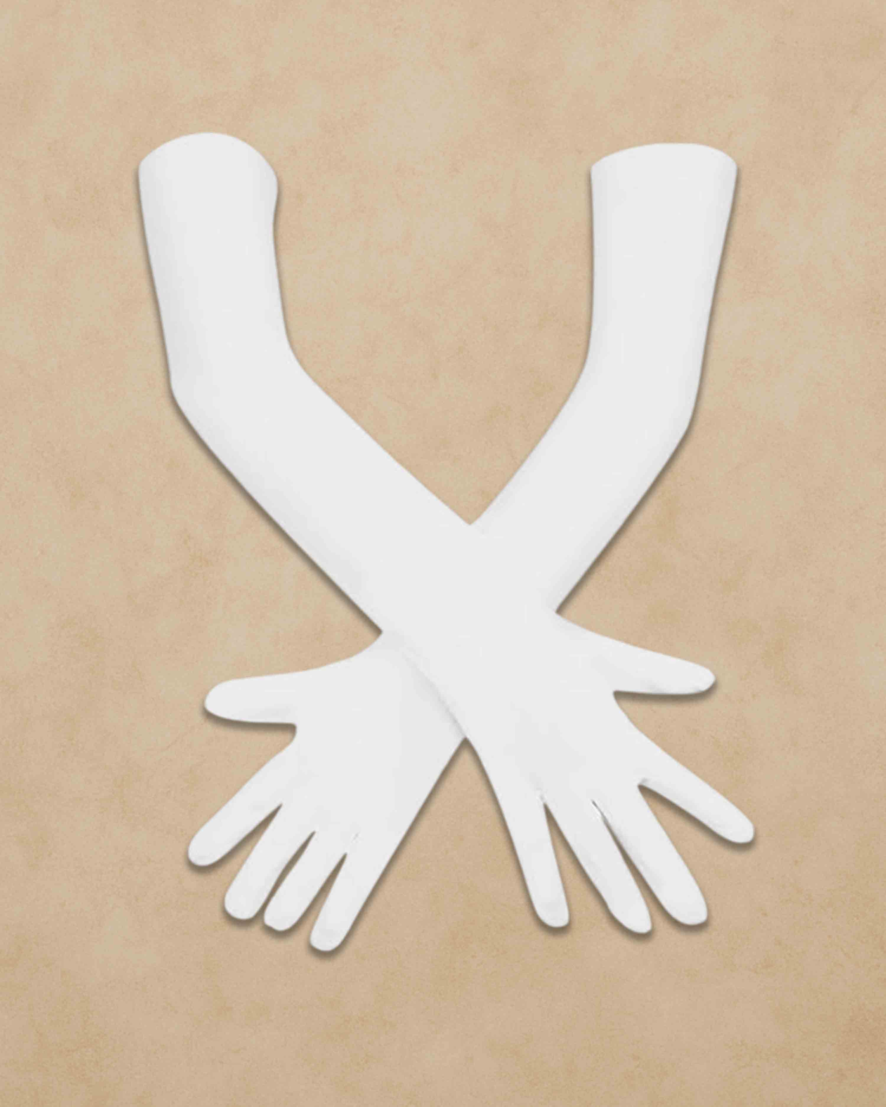 Women's Cotton Arm Sleeves – UV Protection Full Hand Gloves for Pollution and Sun | Perfect for Biking, Driving, Dust, Summer & Outdoor Use - White