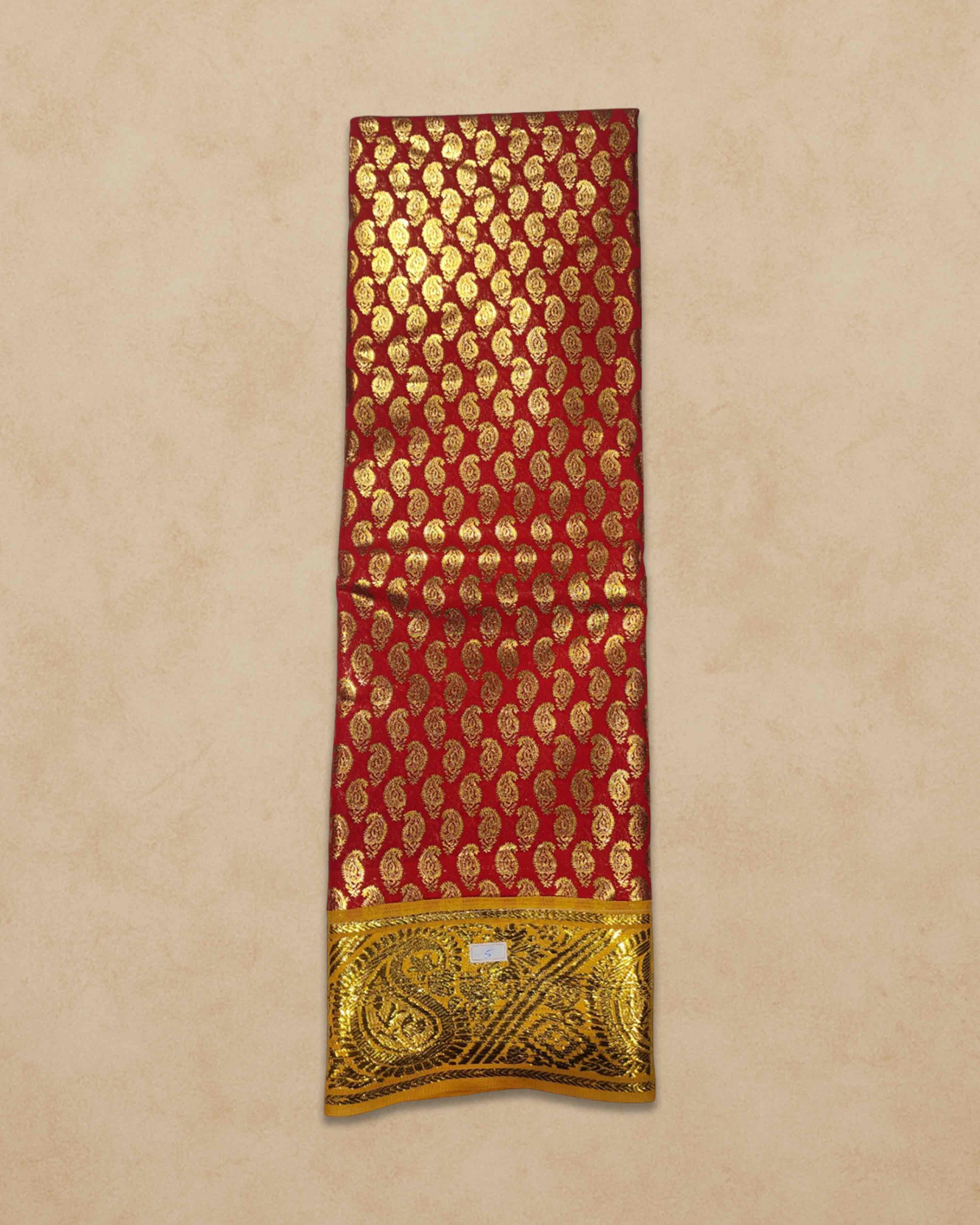 Swamy Printed Pudavai, Temple Sarees, Temple Sarees, Amman Pudavai, Amman Saree, 5.0 Meters - Red