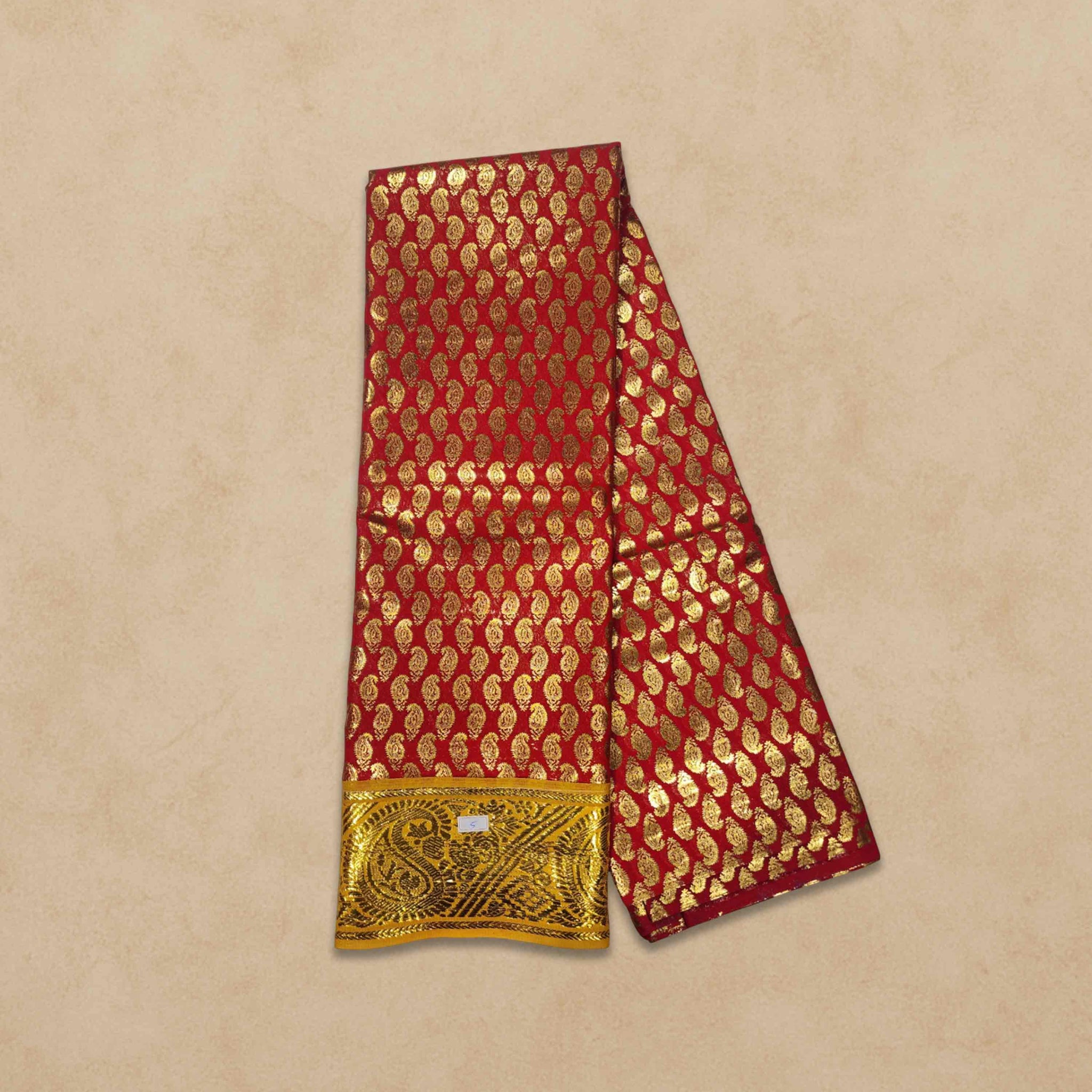 Swamy Printed Pudavai, Temple Sarees, Temple Sarees, Amman Pudavai, Amman Saree, 5.0 Meters - Red