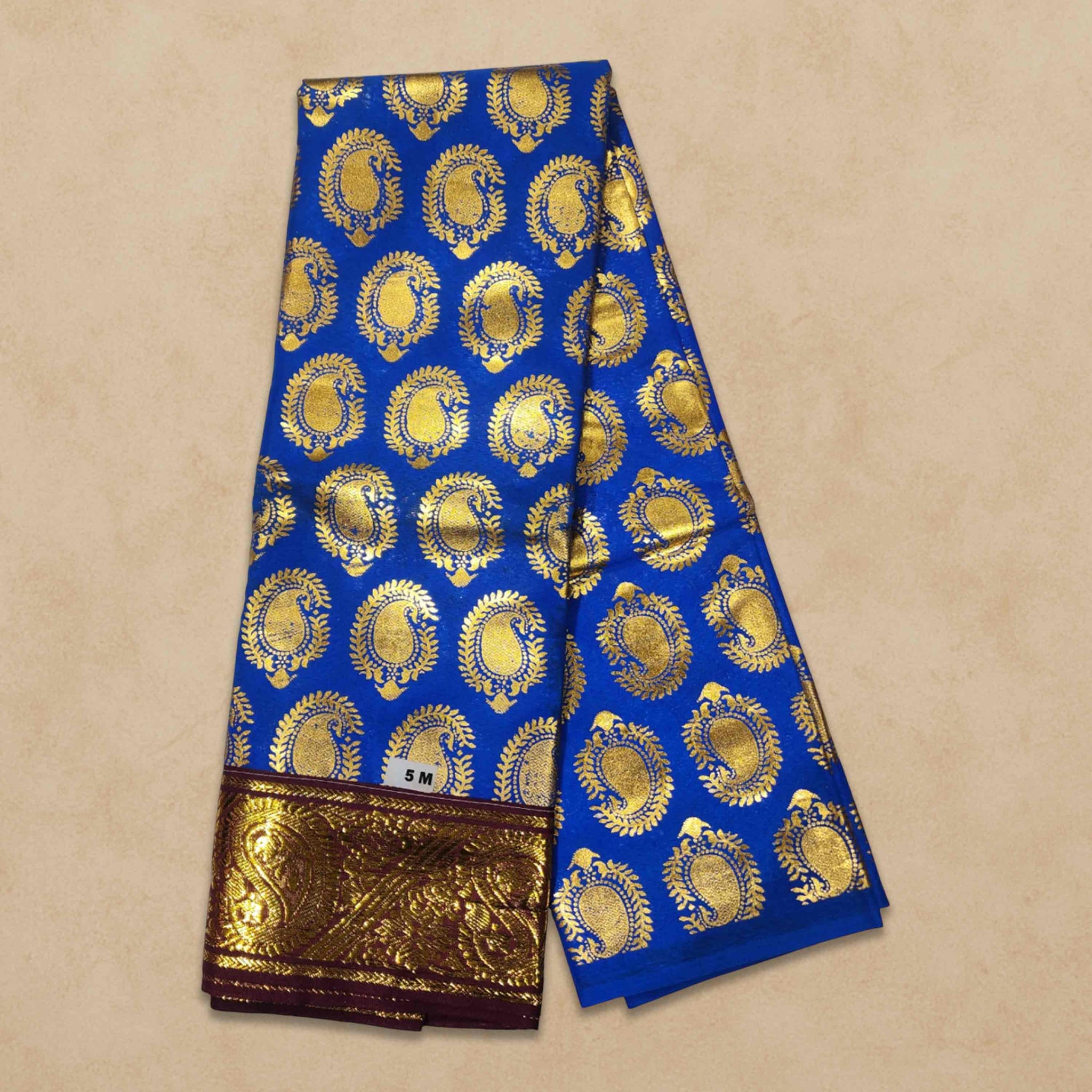 Swamy Printed Pudavai, Temple Sarees, Temple Sarees, Amman Pudavai, Amman Saree, 5.0 Meters - Royal blue