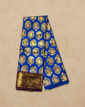 Swamy Printed Pudavai, Temple Sarees, Temple Sarees, Amman Pudavai, Amman Saree, 5.0 Meters - Royal blue