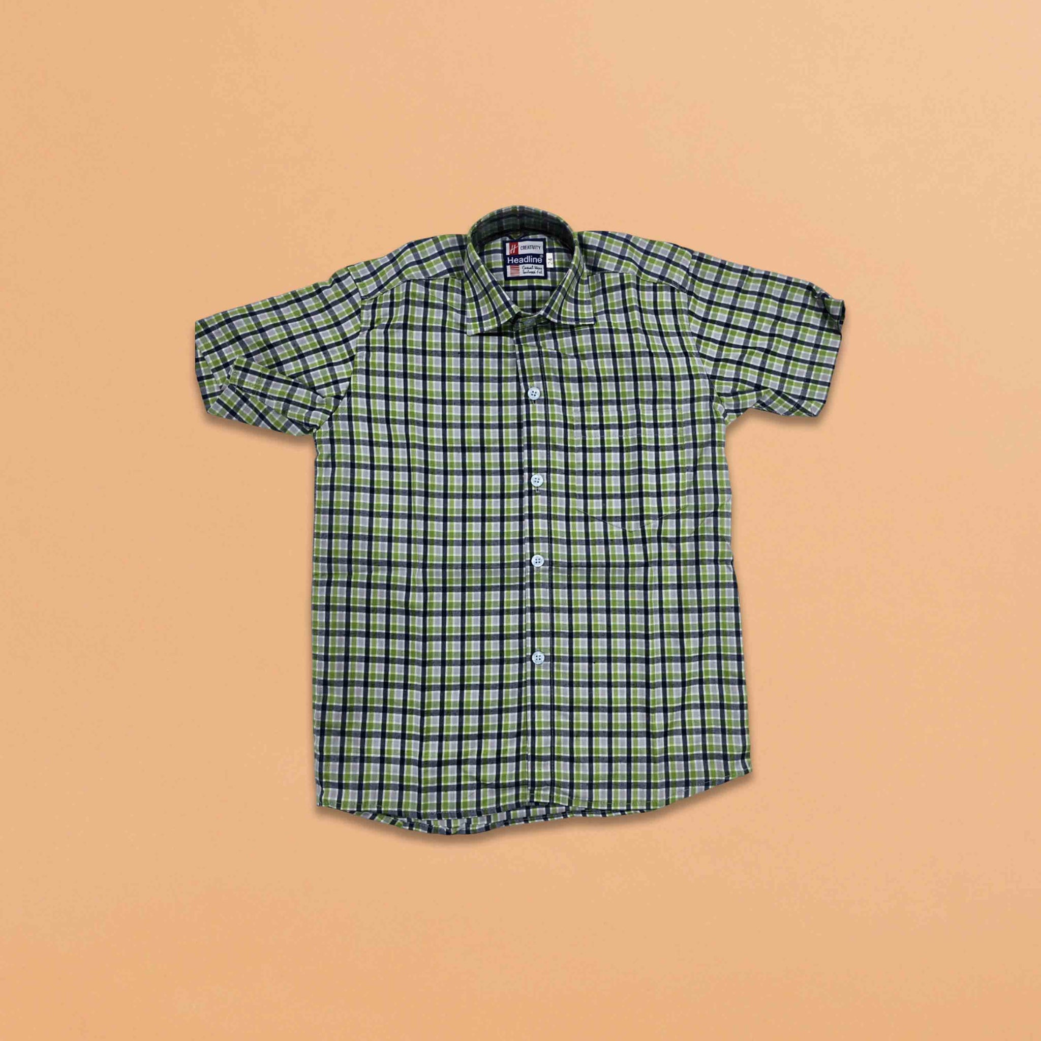 School Uniform for kids | Formal Uniform Shirts for Boys | Readymade Stitched Shirt for Students-Green Shirt